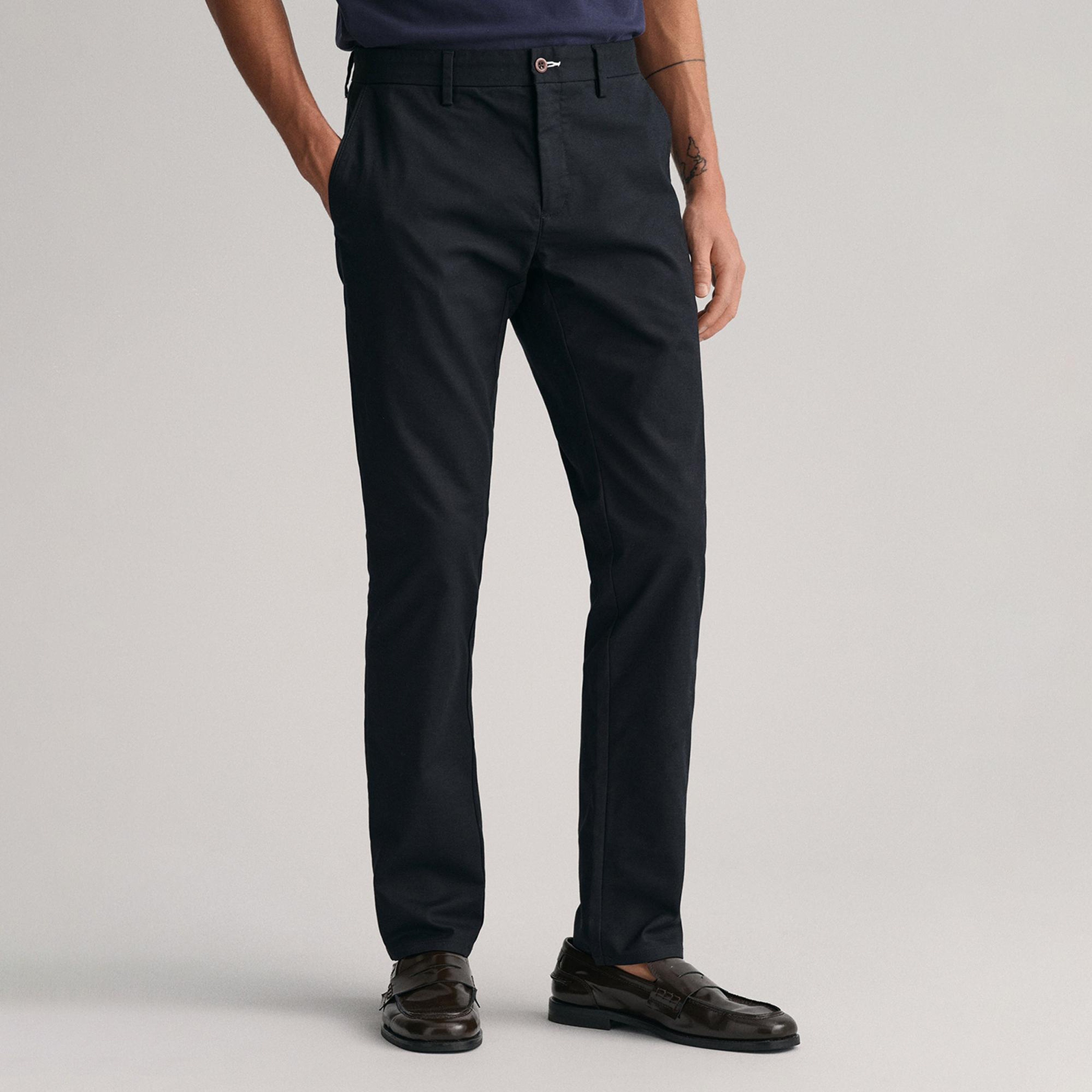 Gant Erkek Siyah Slim Fit Chino Pantolon