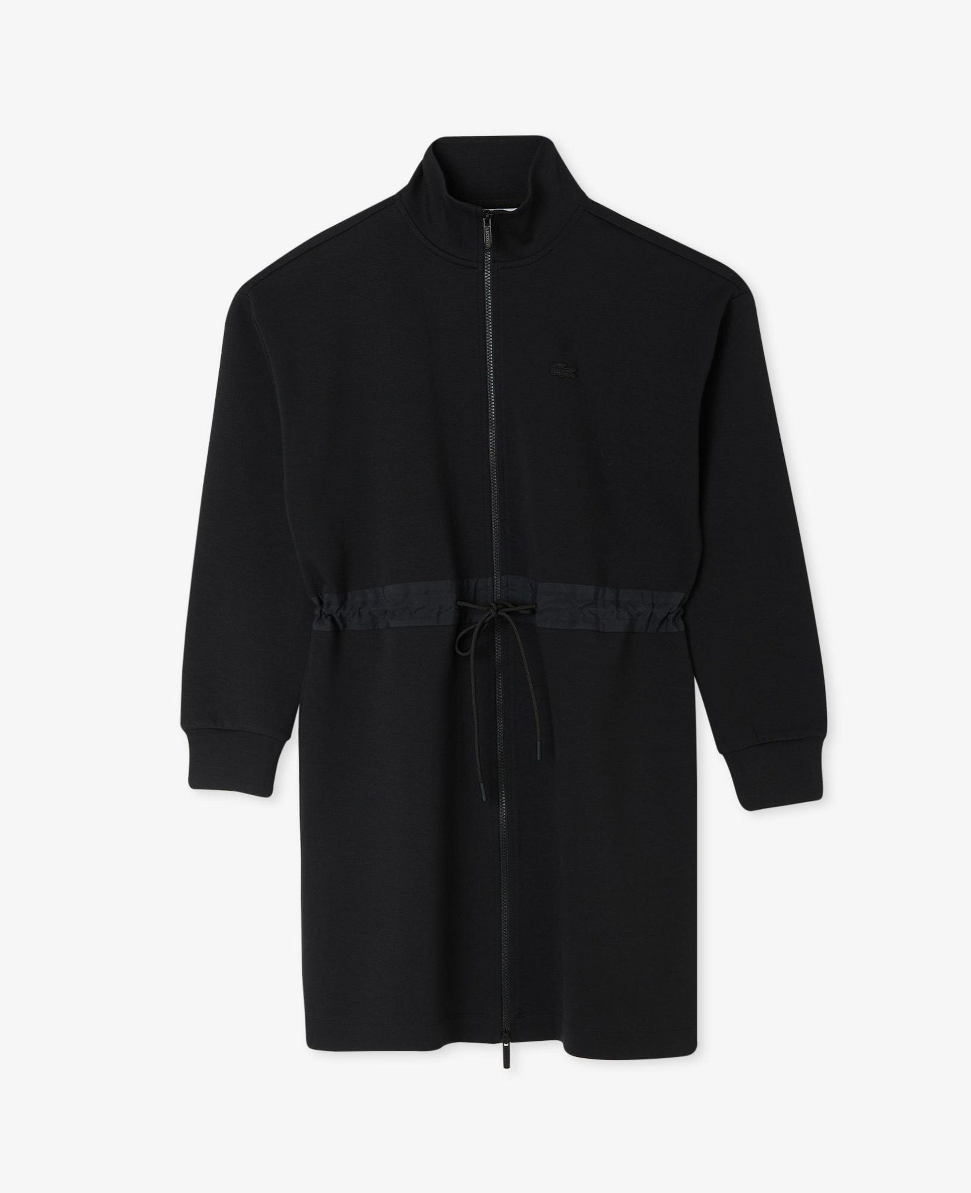 Kadın Loose Fit Uzun Kollu Dik Yaka Siyah Elbise