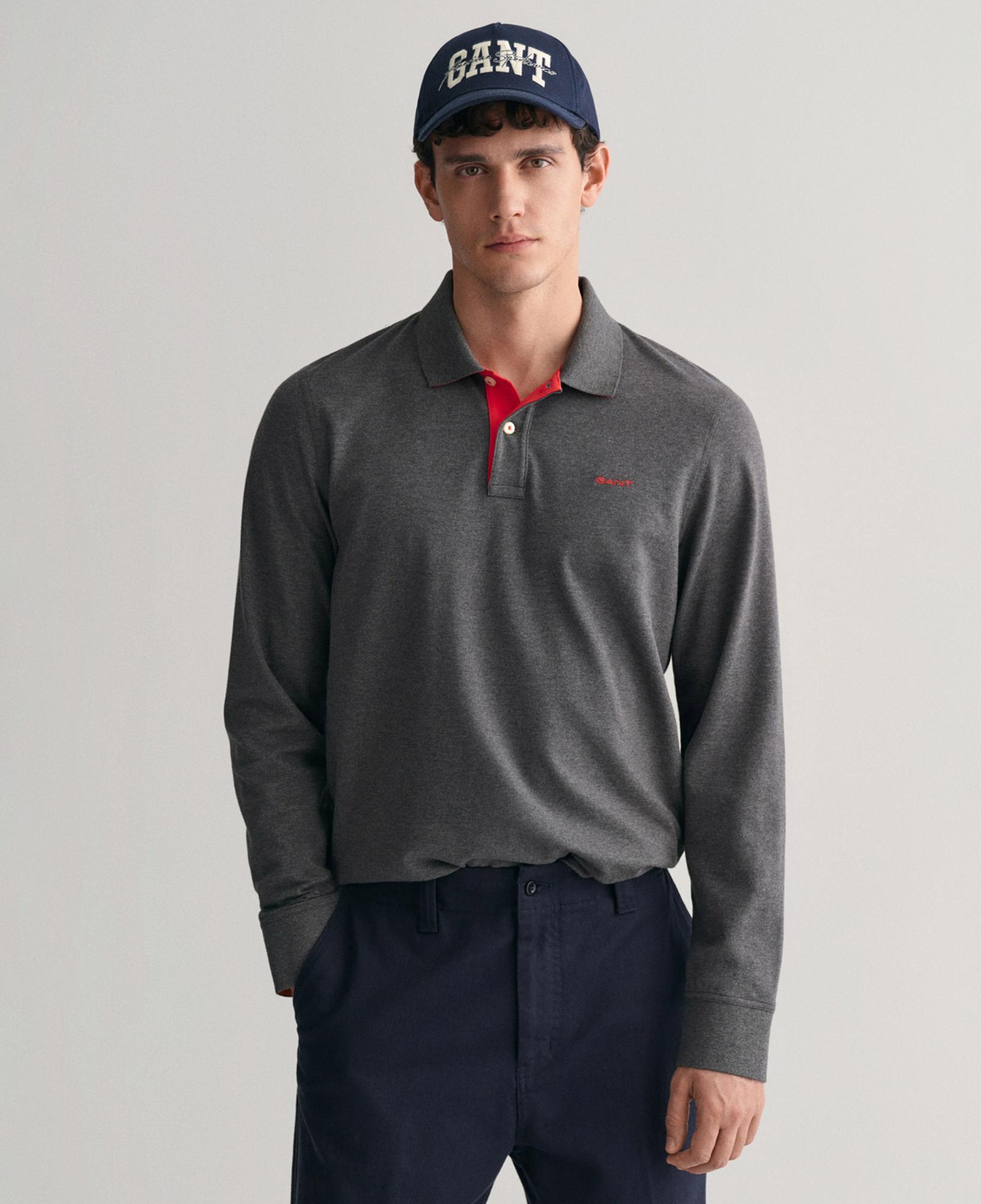Gant Erkek Gri Regular Fit Polo