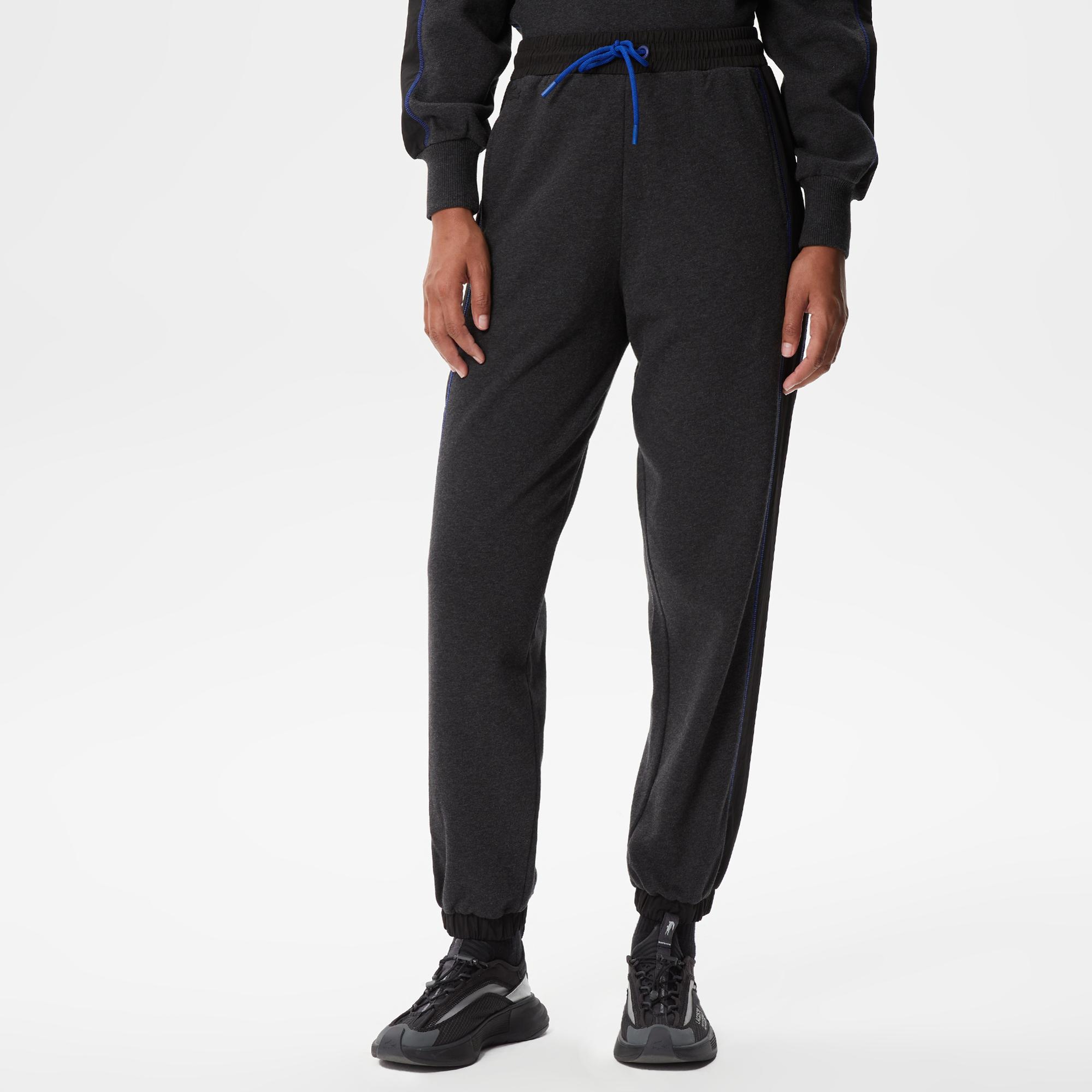 Kadın Jogger Desenli Siyah Eşofman Altı