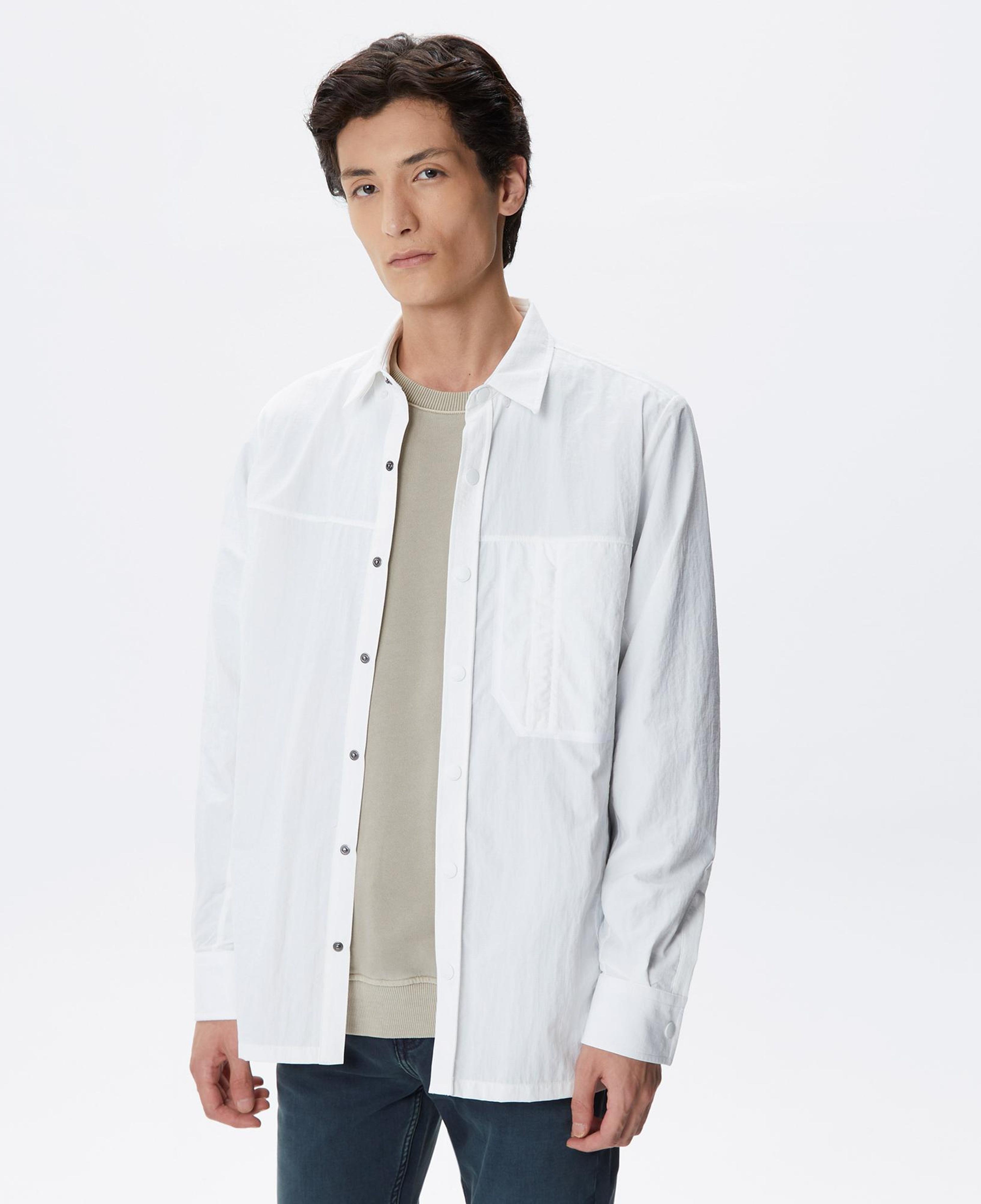 Erkek Relaxed Fit Baskılı Ekru Gömlek