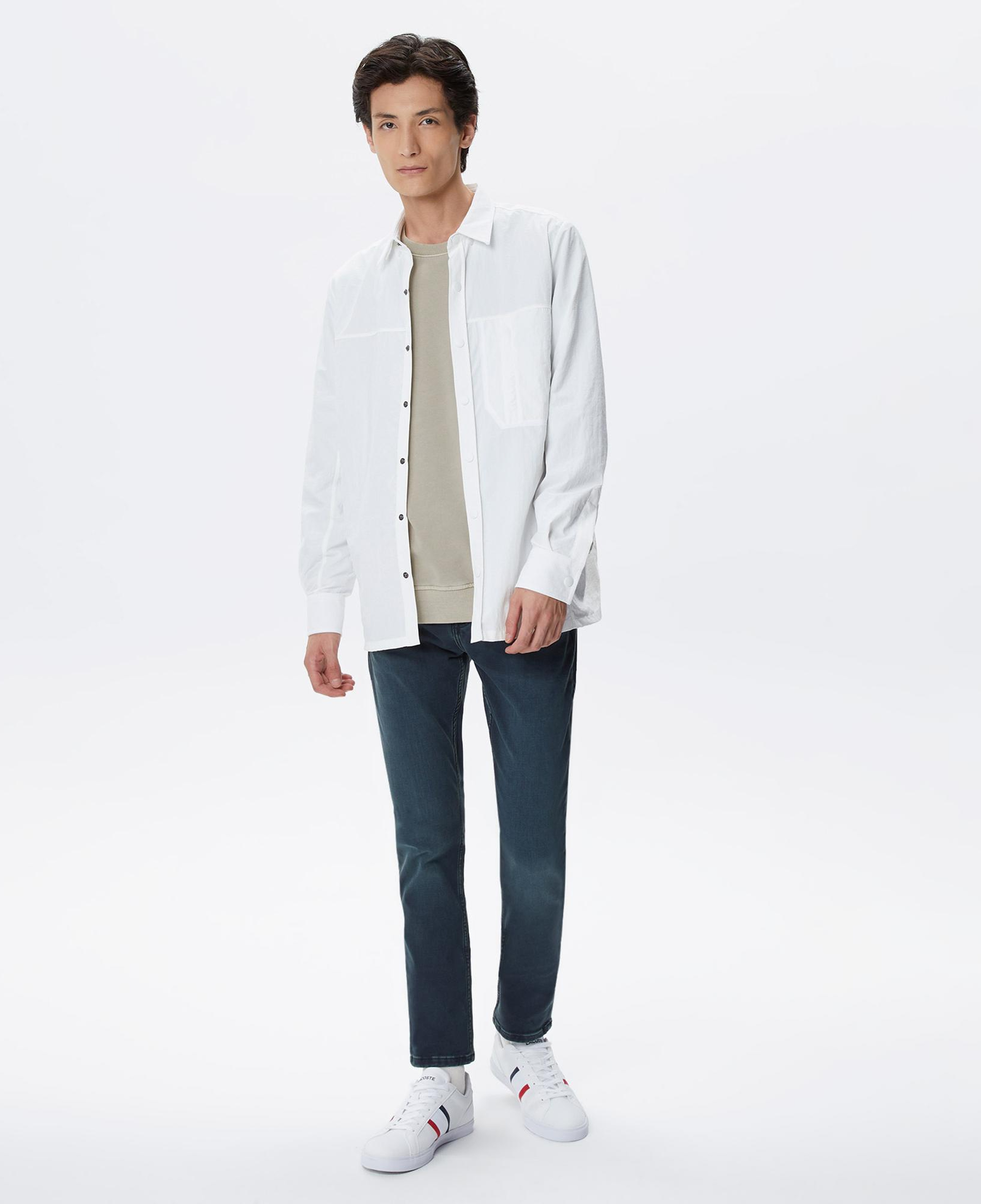 Erkek Relaxed Fit Baskılı Ekru Gömlek