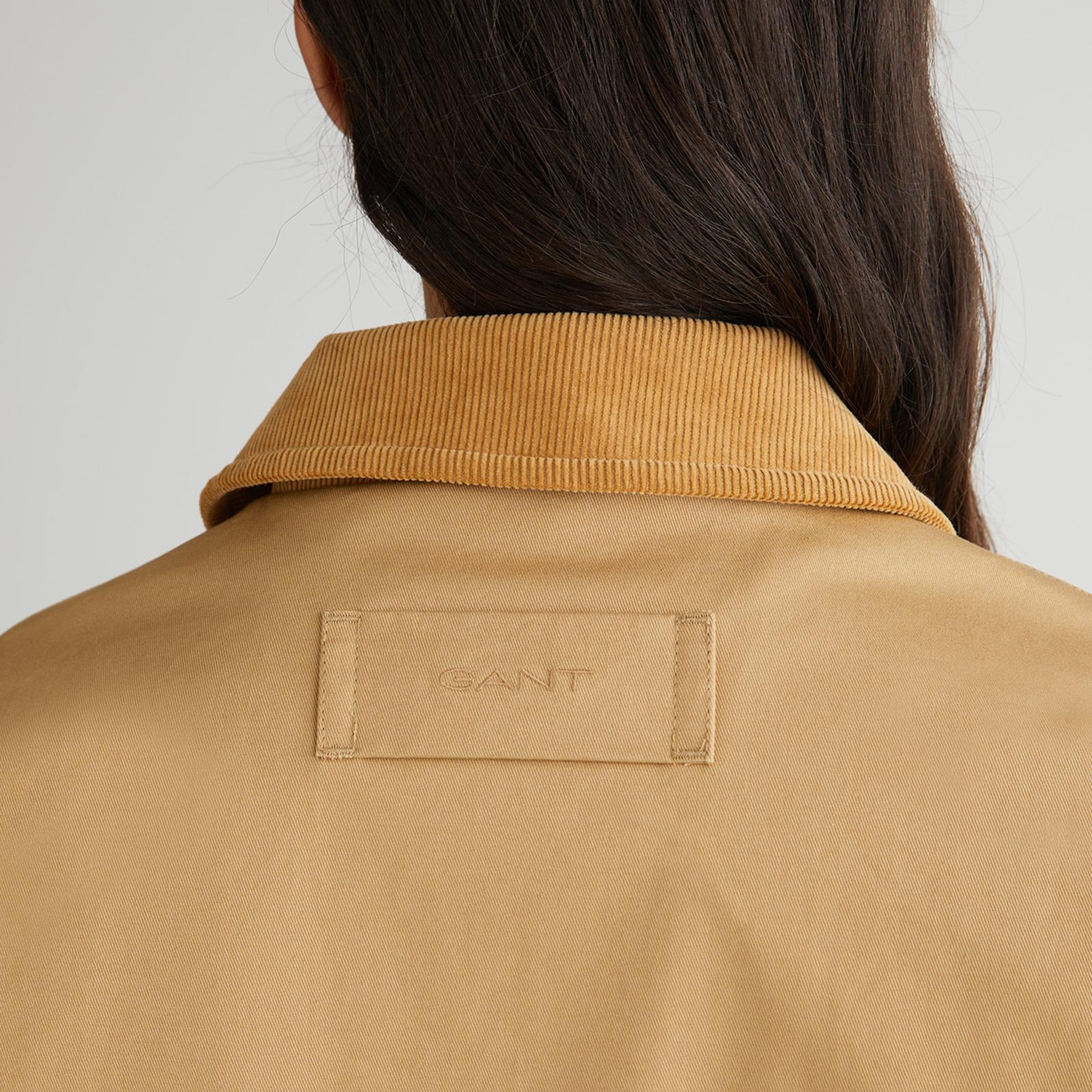 GANT Kadın Bej Relaxed Fit Klasik Yaka Ceket