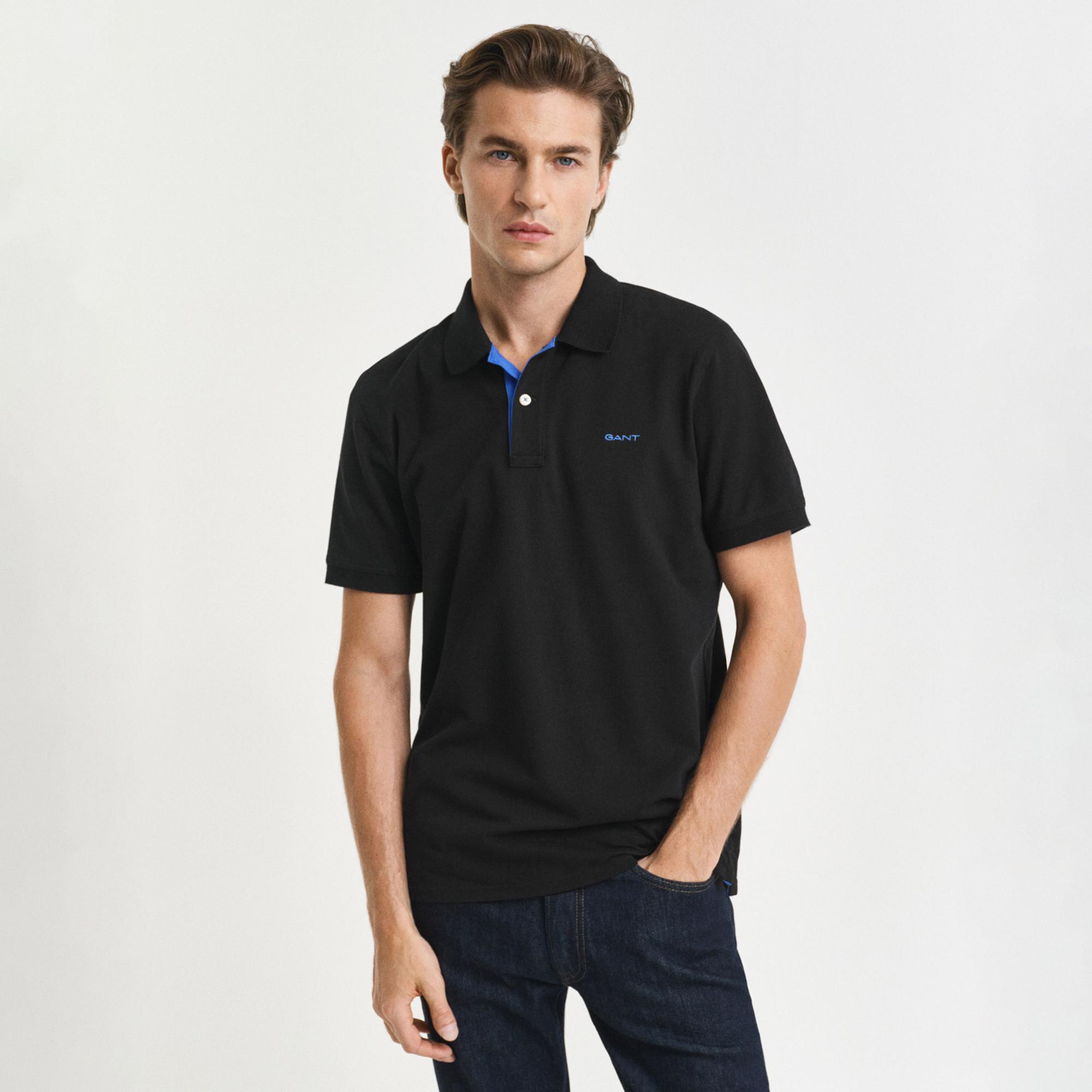 GANT Erkek Siyah Regular Fit Polo