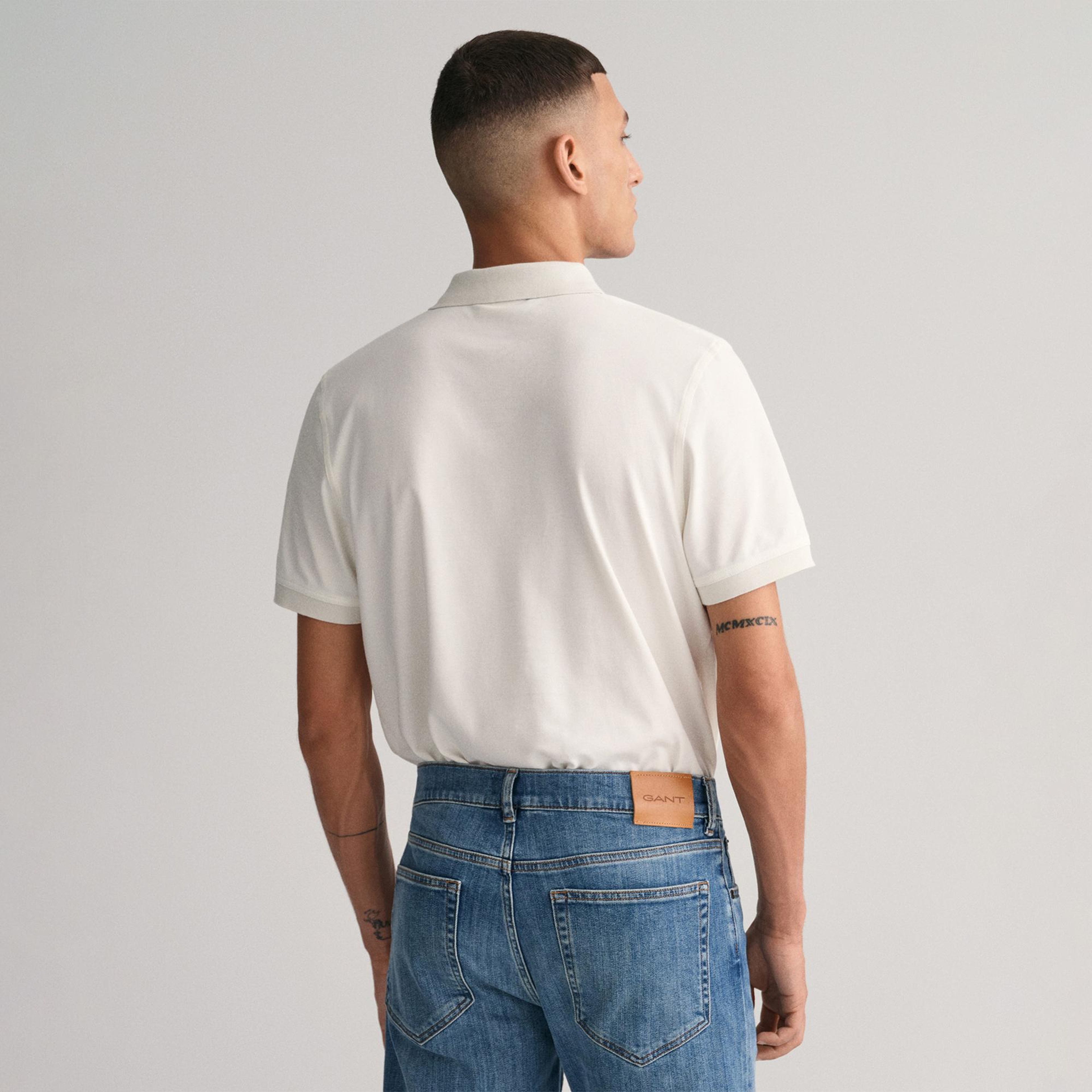 GANT Erkek Beyaz Regular Fit Polo