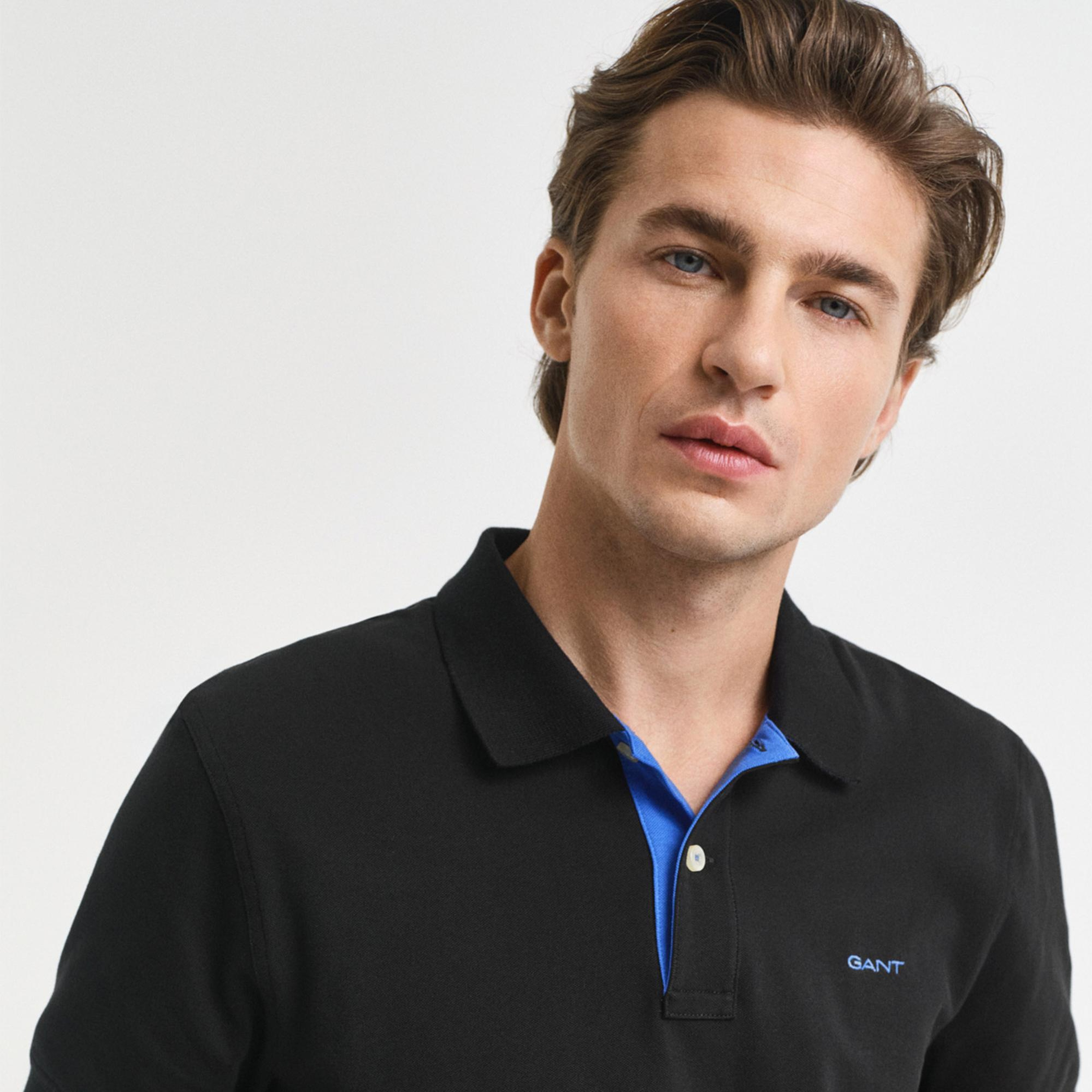 GANT Erkek Siyah Regular Fit Polo
