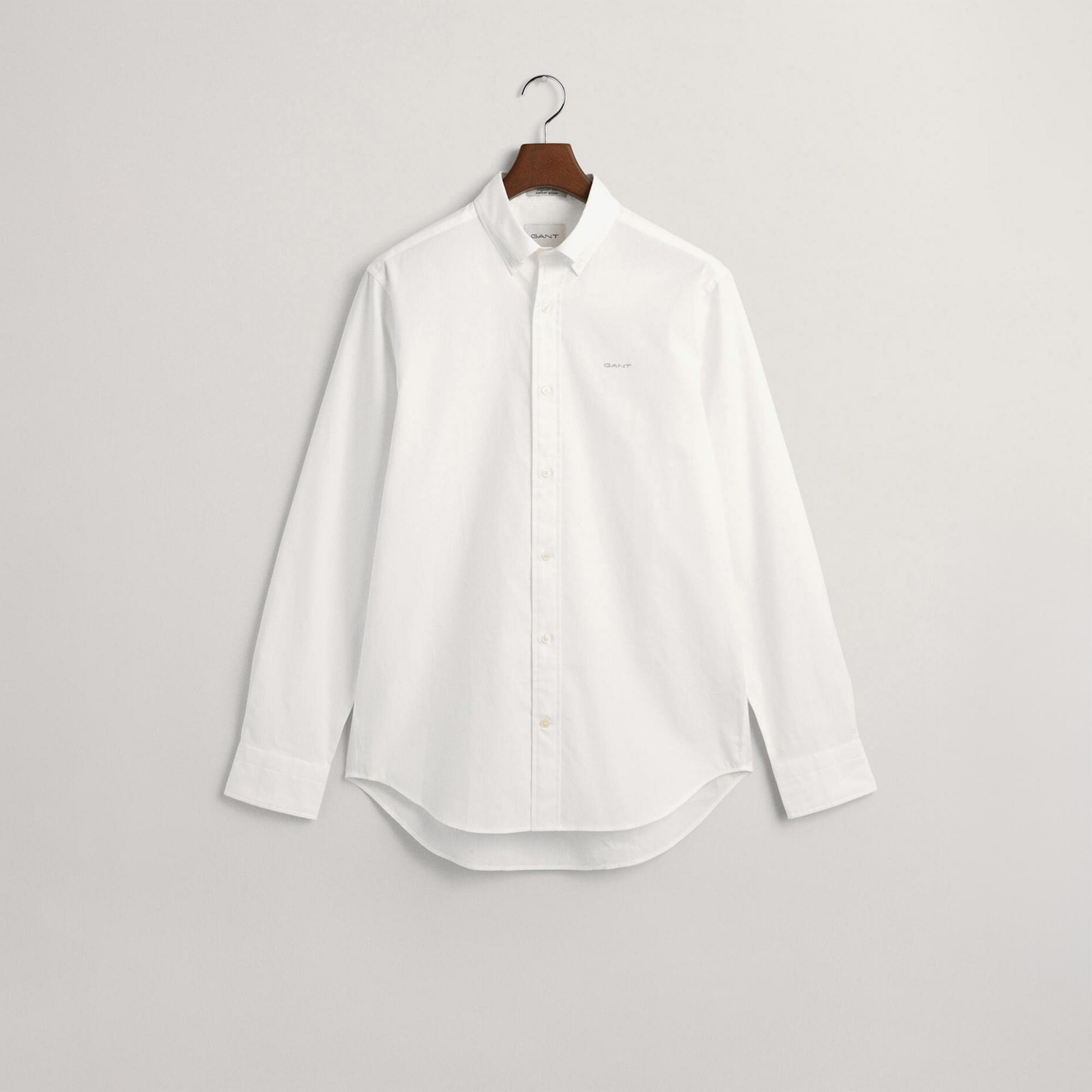 GANT Erkek Beyaz Regular Fit Düğmeli Yaka Oxford Gömlek