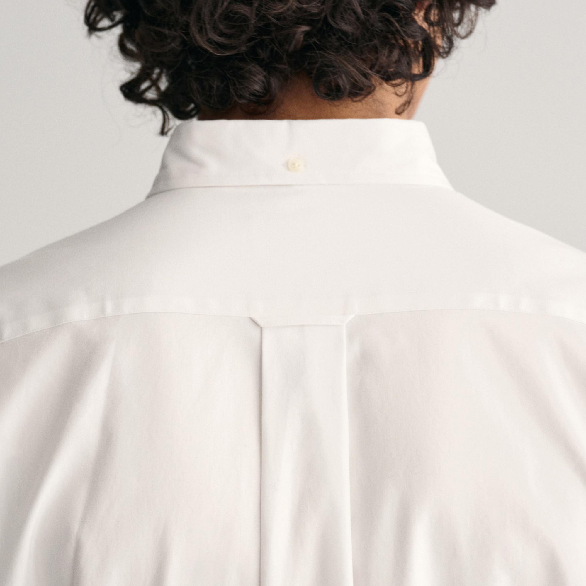 GANT Erkek Beyaz Regular Fit Düğmeli Yaka Oxford Gömlek