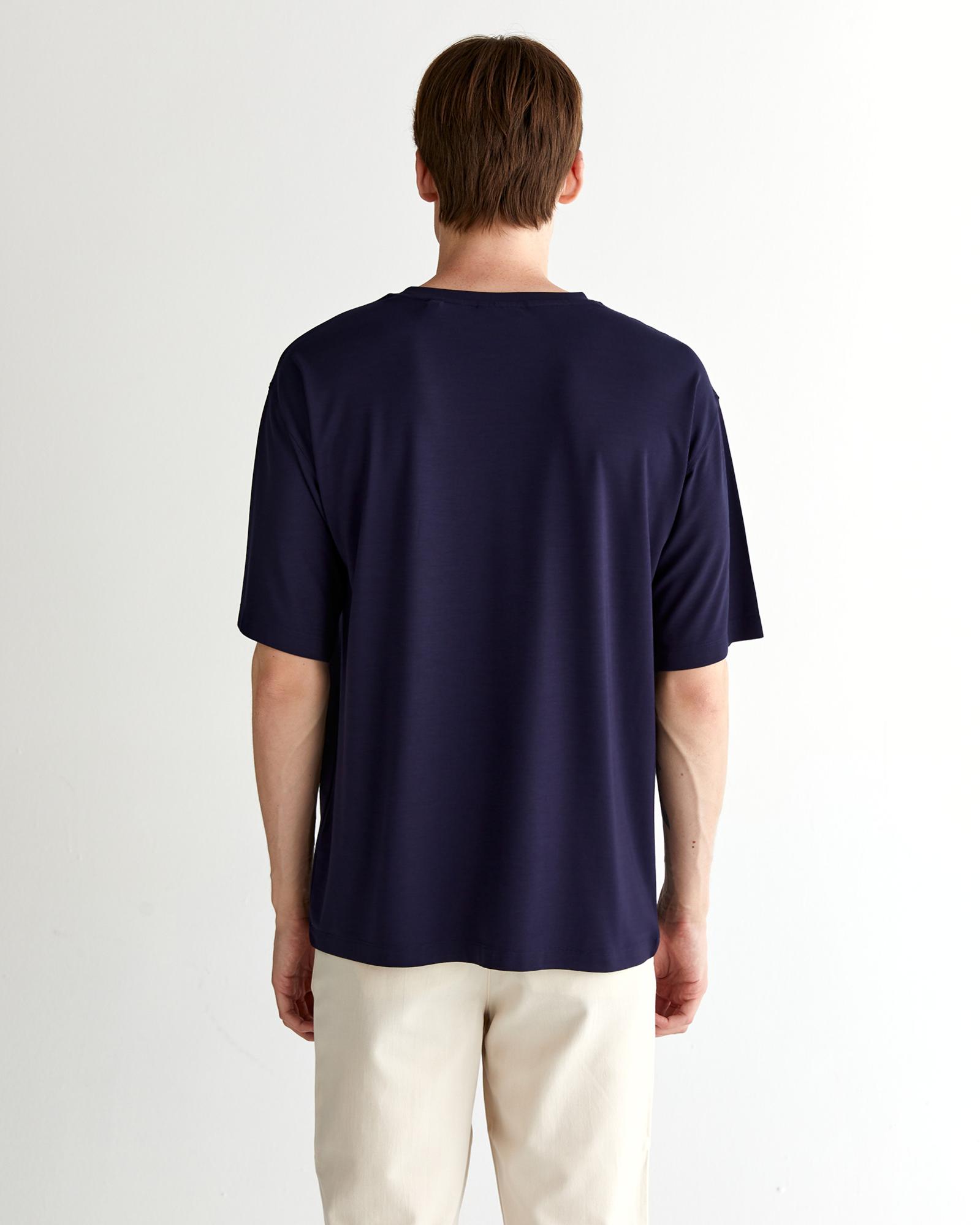 GANT Erkek Lacivert Relaxed Fit Bisiklet Yaka Logolu T-Shirt