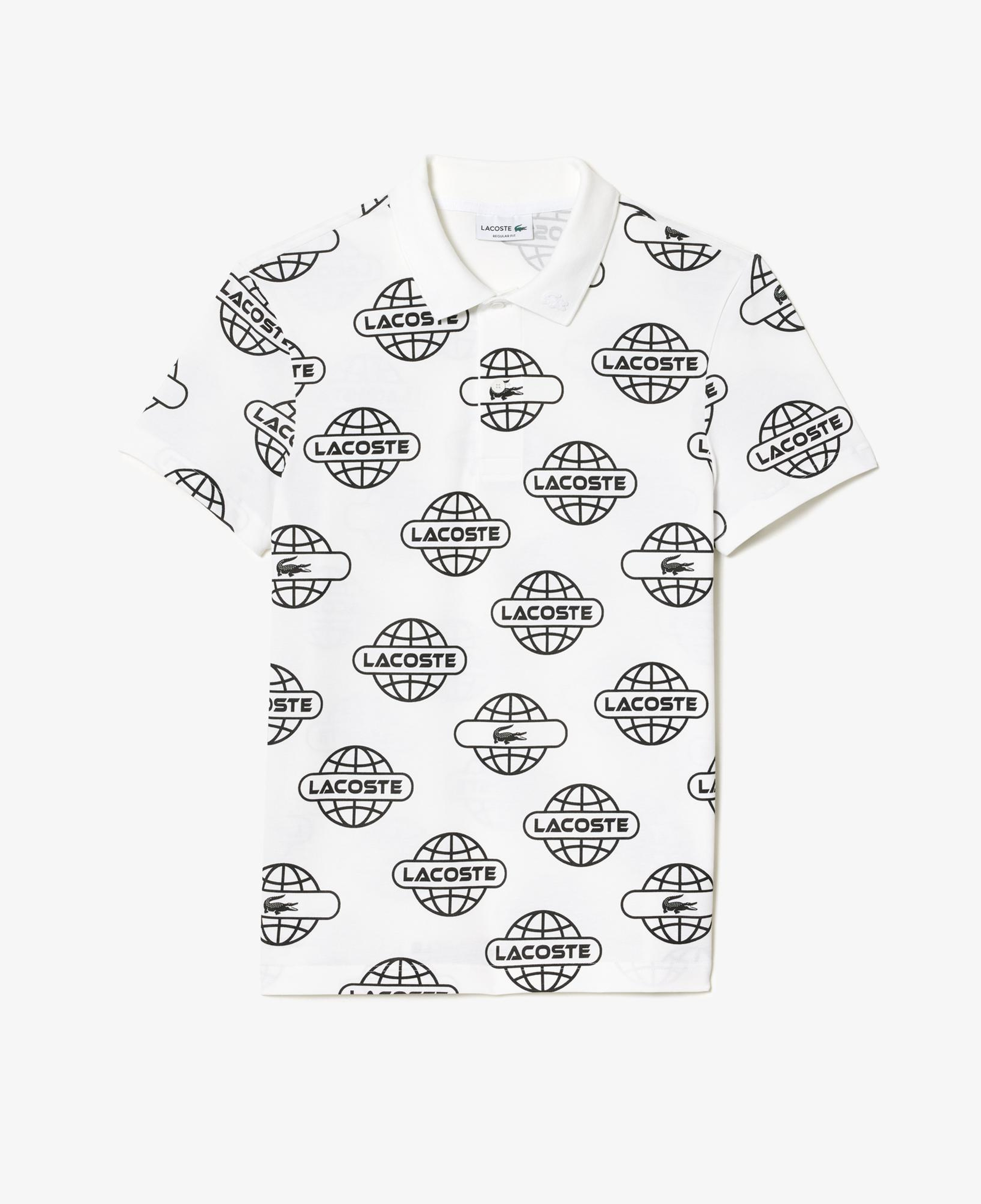 Lacoste Movement Erkek Regular Fit Organik Pamuk Baskılı Beyaz Polo