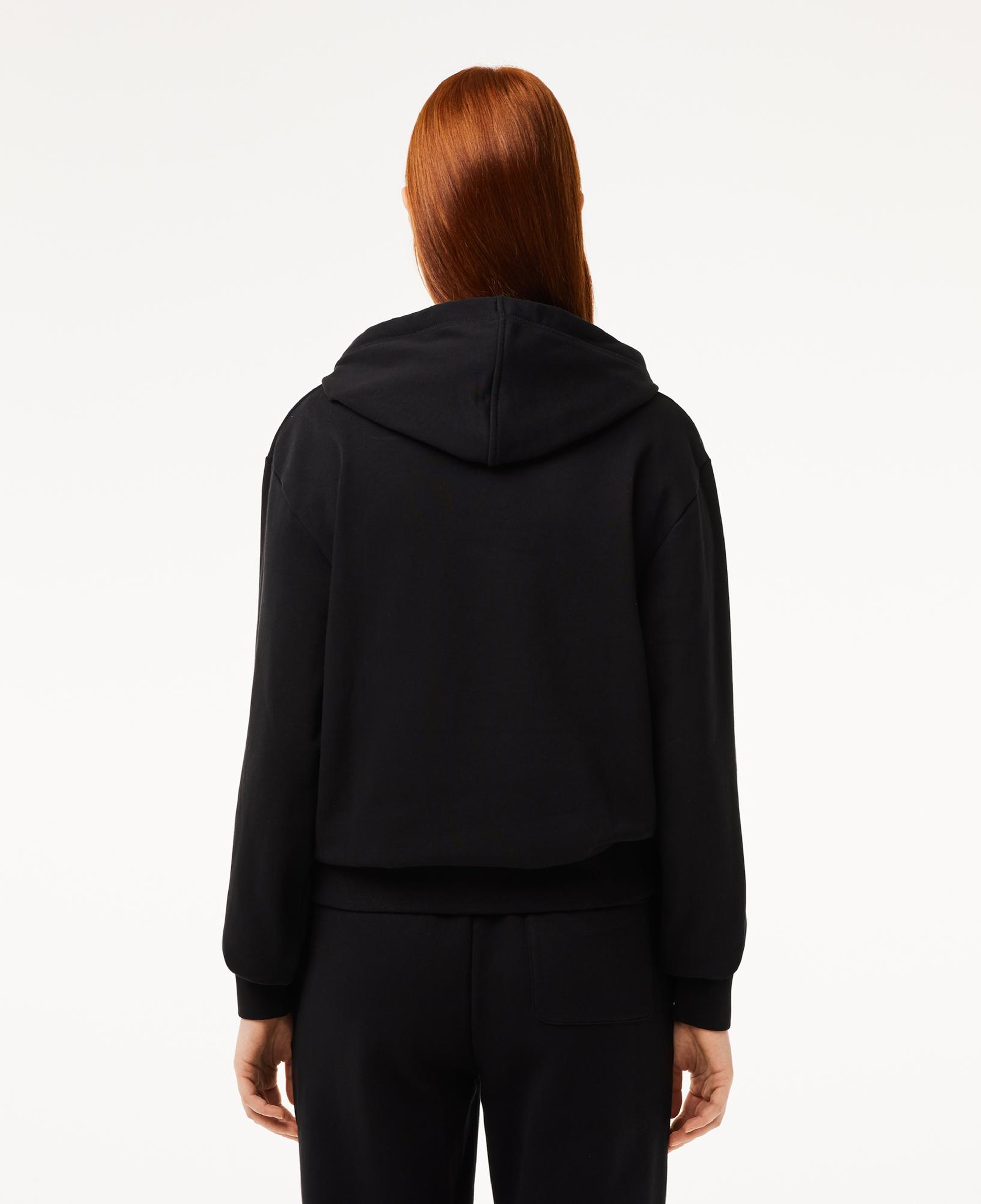 Kadın Kapüşonlu Baskılı Siyah Sweatshirt