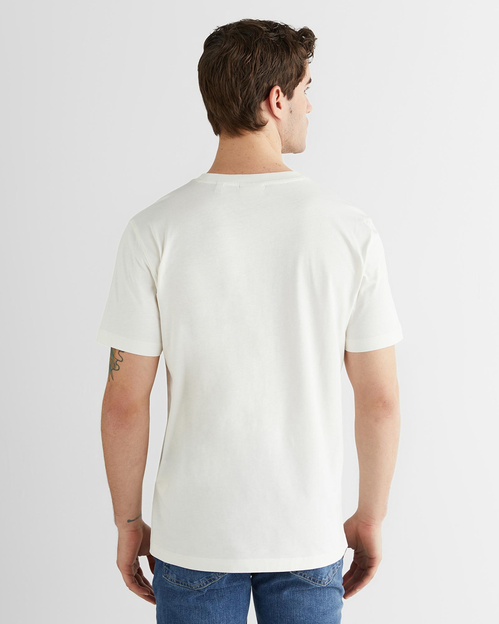 GANT Erkek Beyaz Baskılı Kısa Kollu T-Shirt