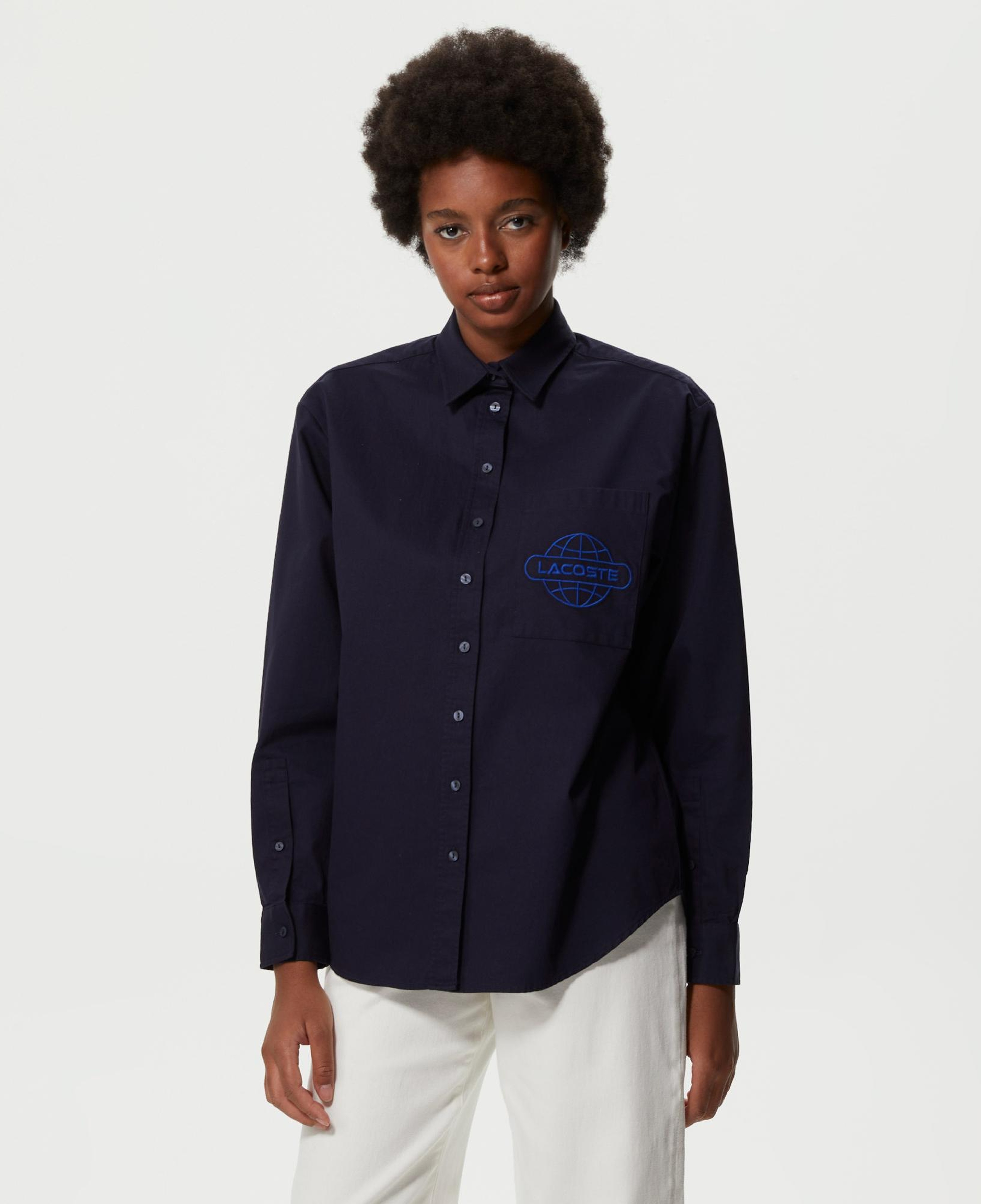 Kadın Relaxed Fit Lacivert Gömlek