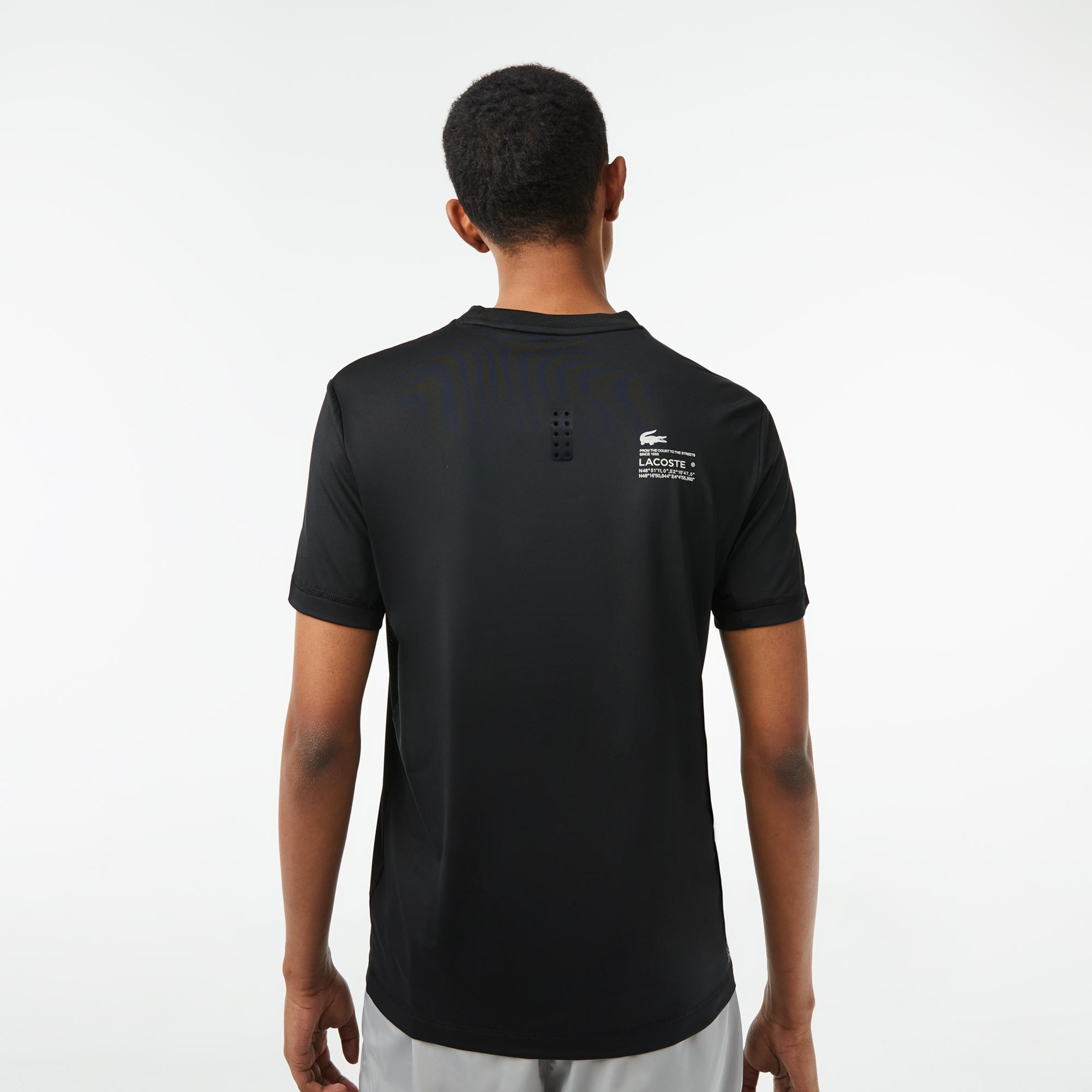 Lacoste SPORT Slim Fit Bisiklet Yaka Erkek Siyah T-Shirt