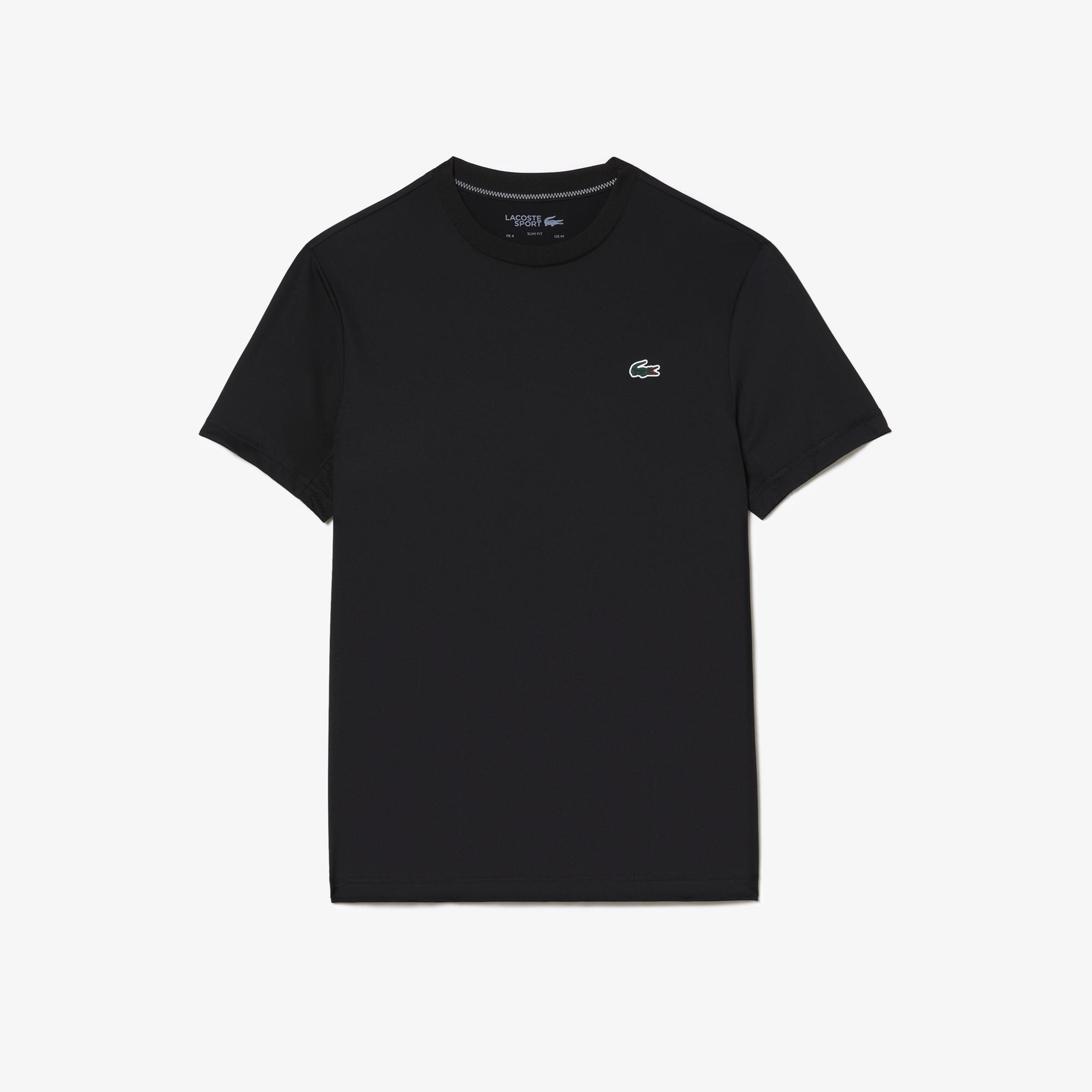 Lacoste SPORT Slim Fit Bisiklet Yaka Erkek Siyah T-Shirt