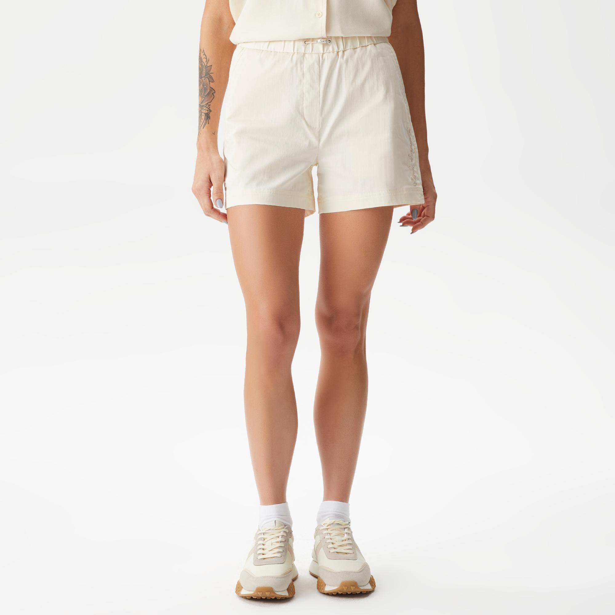 Kadın Regular Fit Beyaz Şort