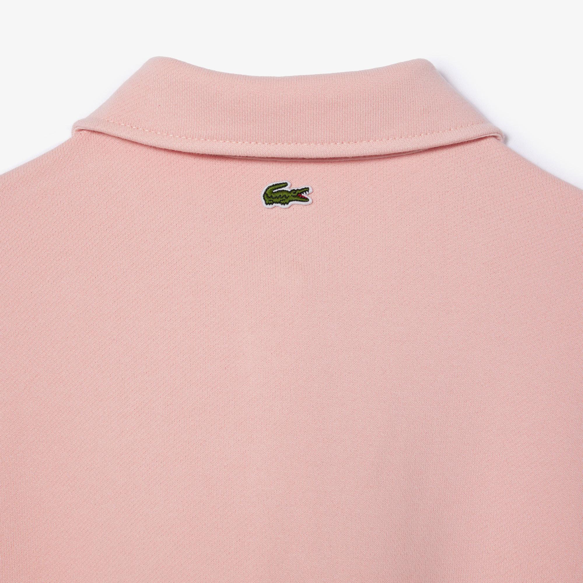 Kadın Polo Yaka Pembe Sweatshirt