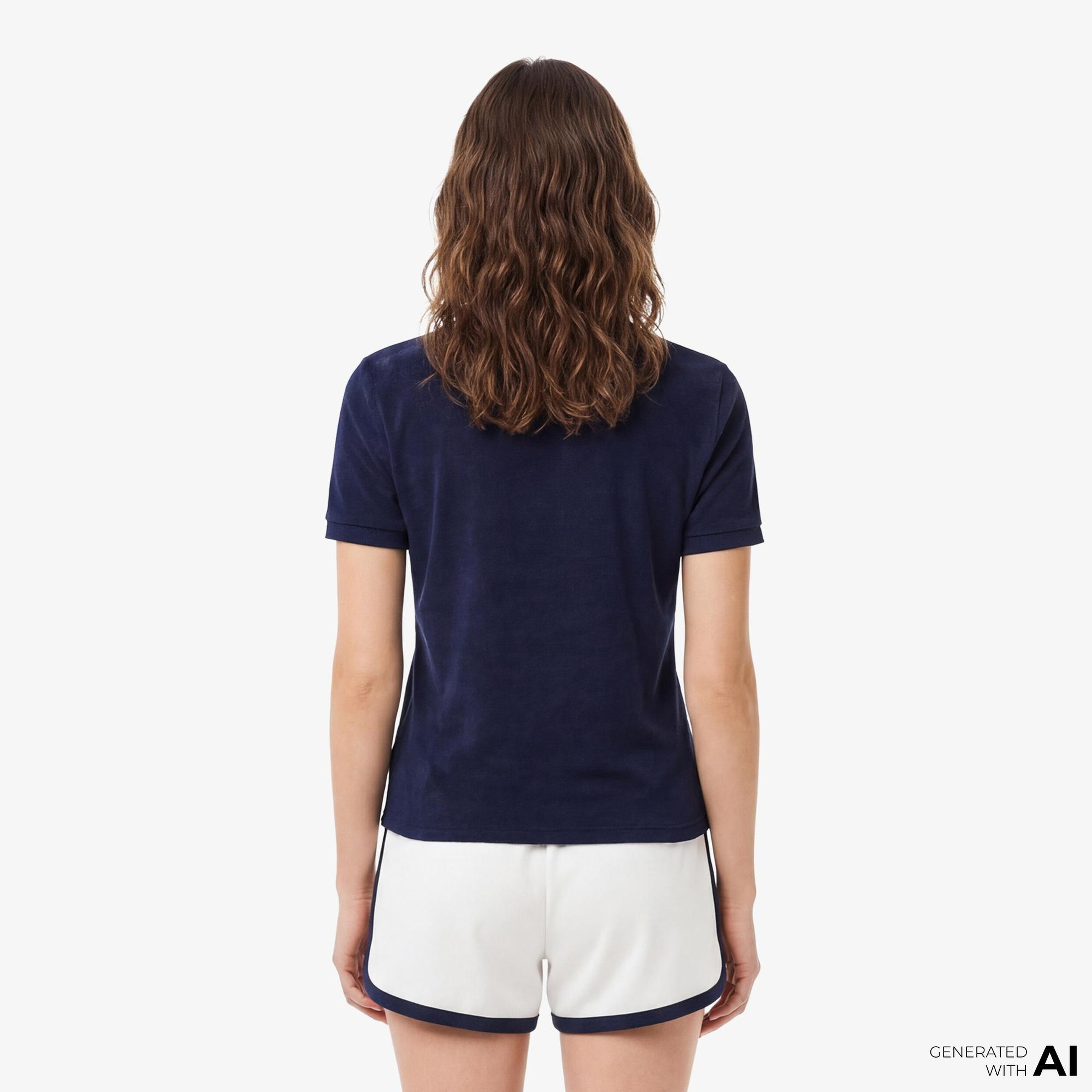 Kadın Slim Fit Lacivert Polo