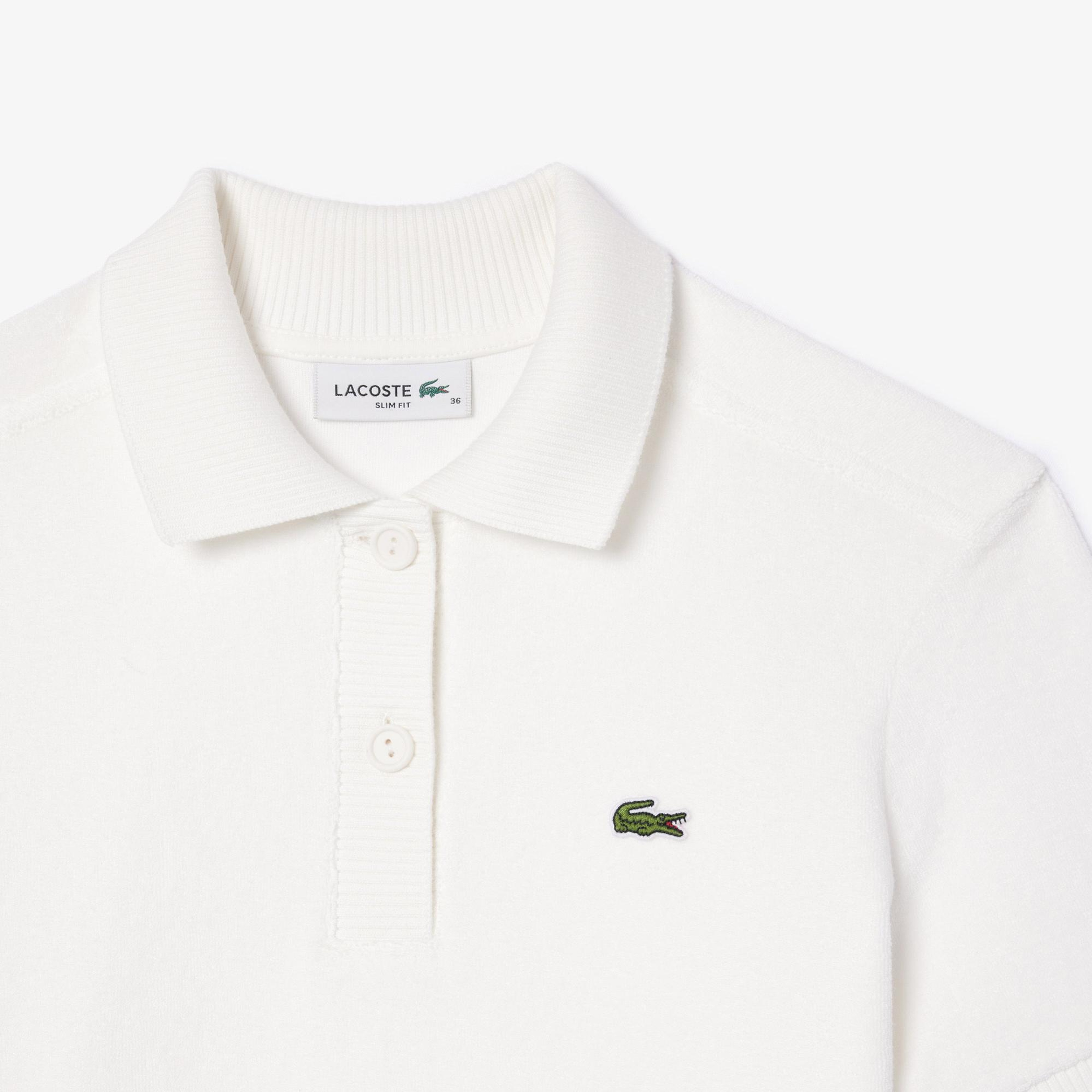 Kadın Slim Fit Beyaz Polo