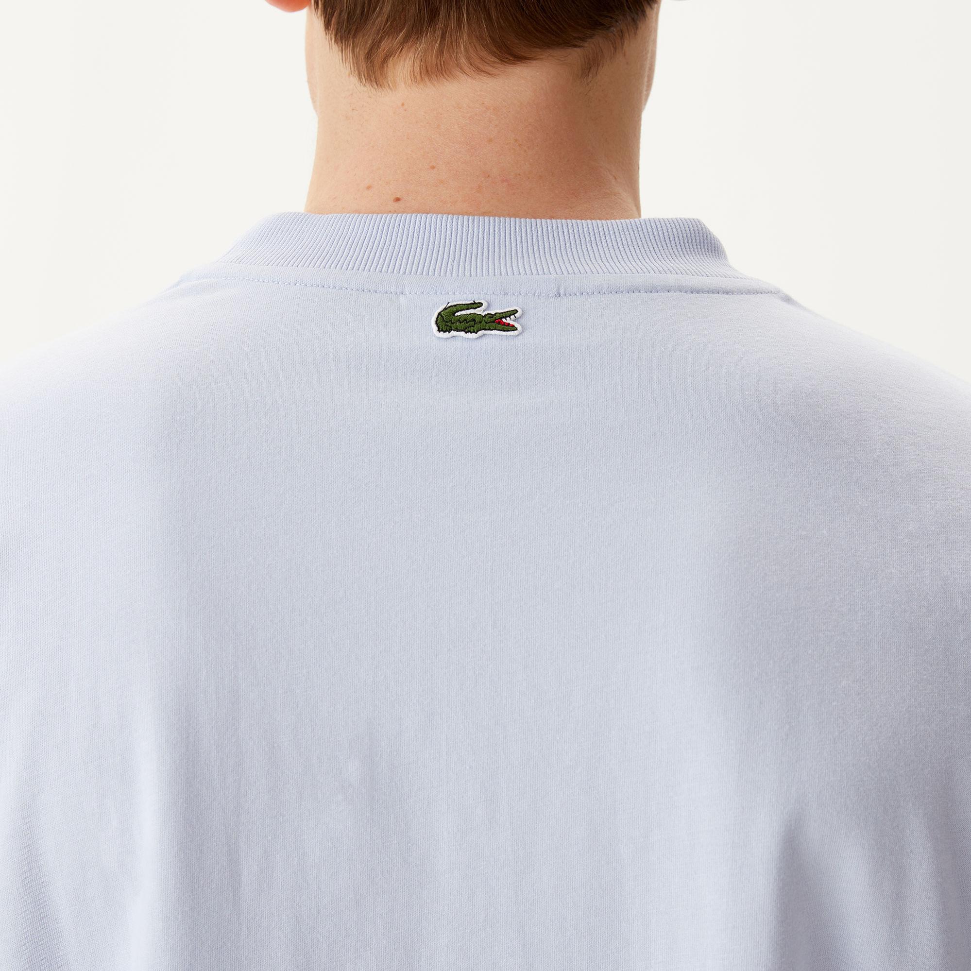 Erkek Relaxed Fit Bisiklet Yaka Baskılı Beyaz T-Shirt