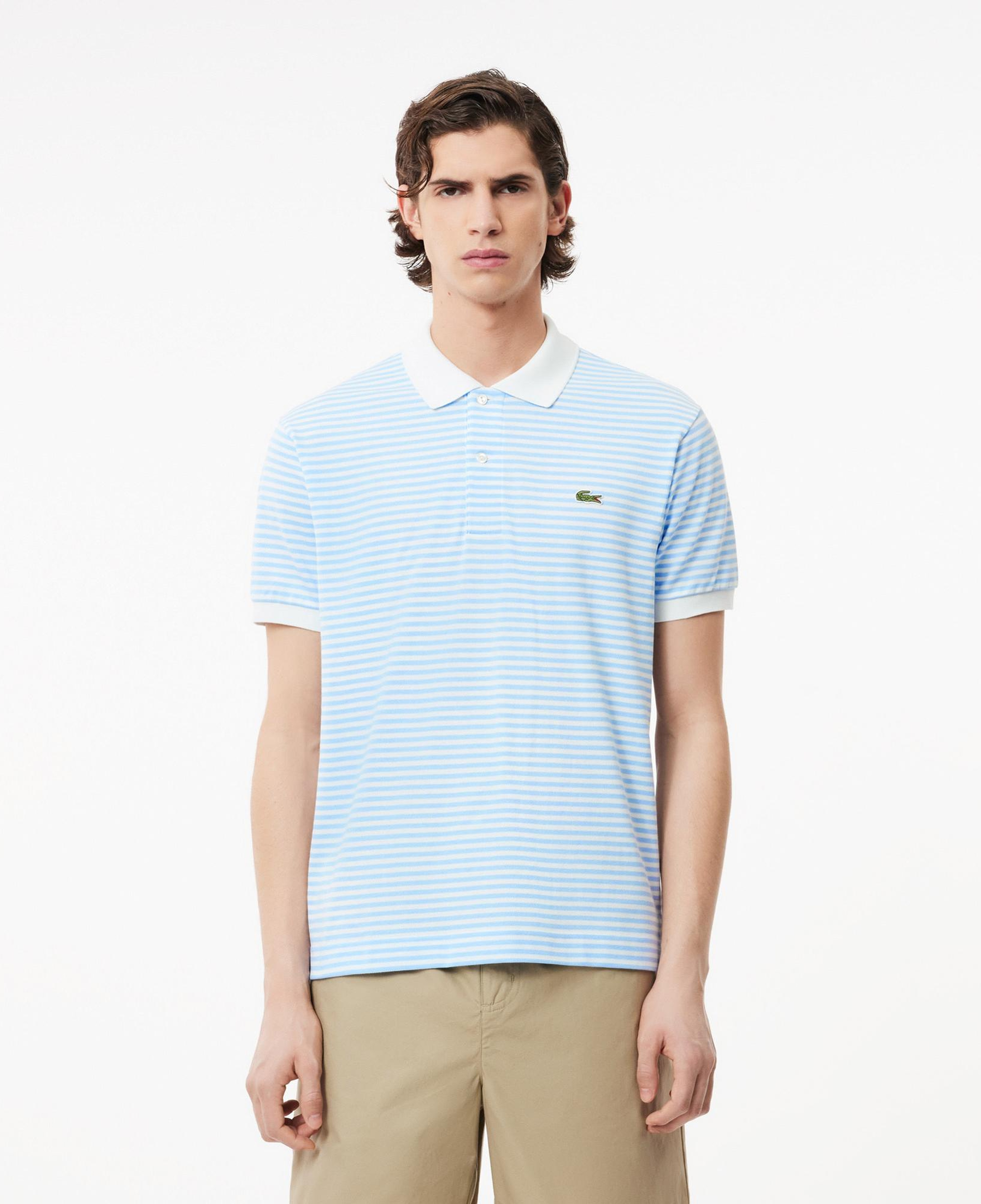 L.12.12 Erkek Classic Fit Çizgili Mavi Polo