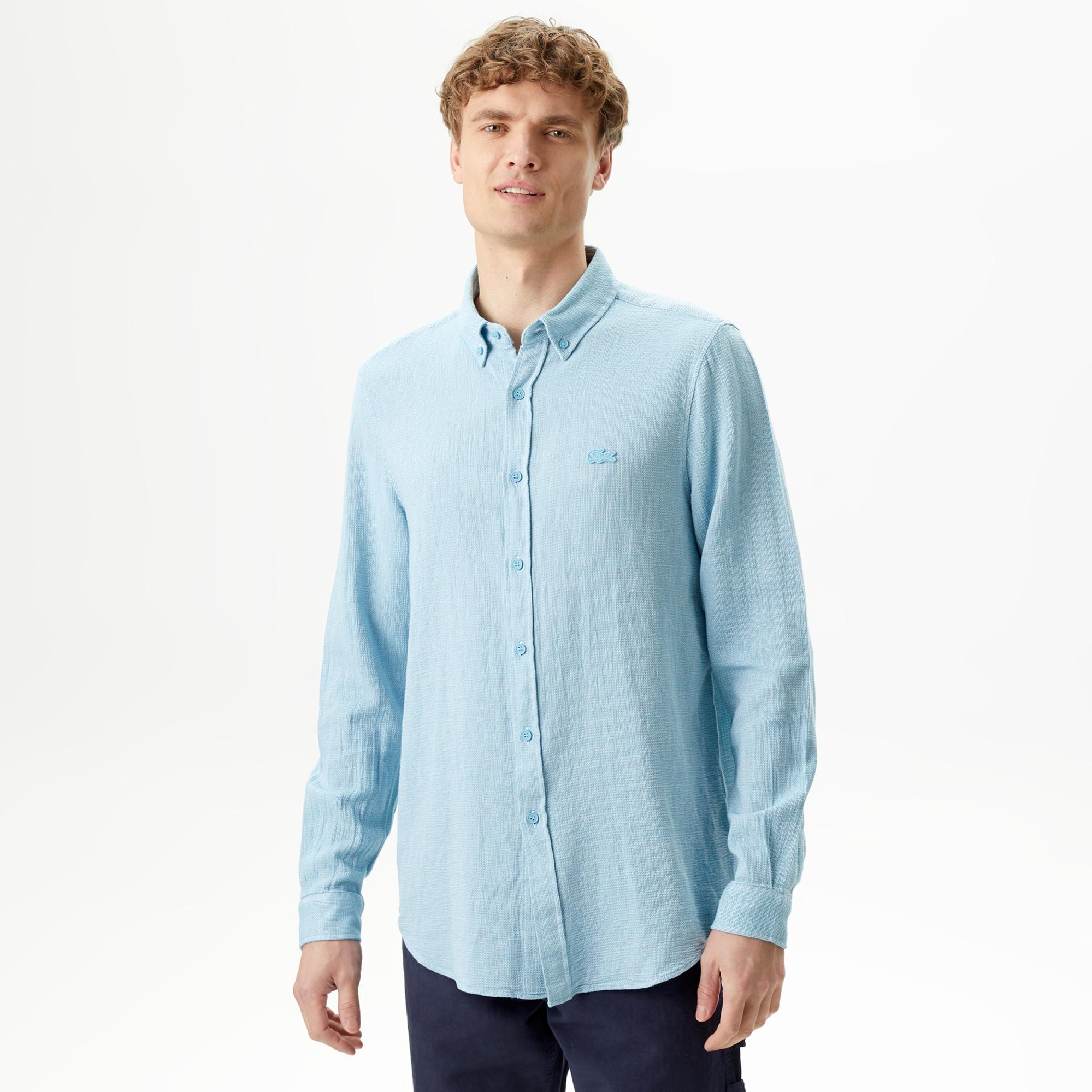 Erkek Regular Fit Mavi Gömlek