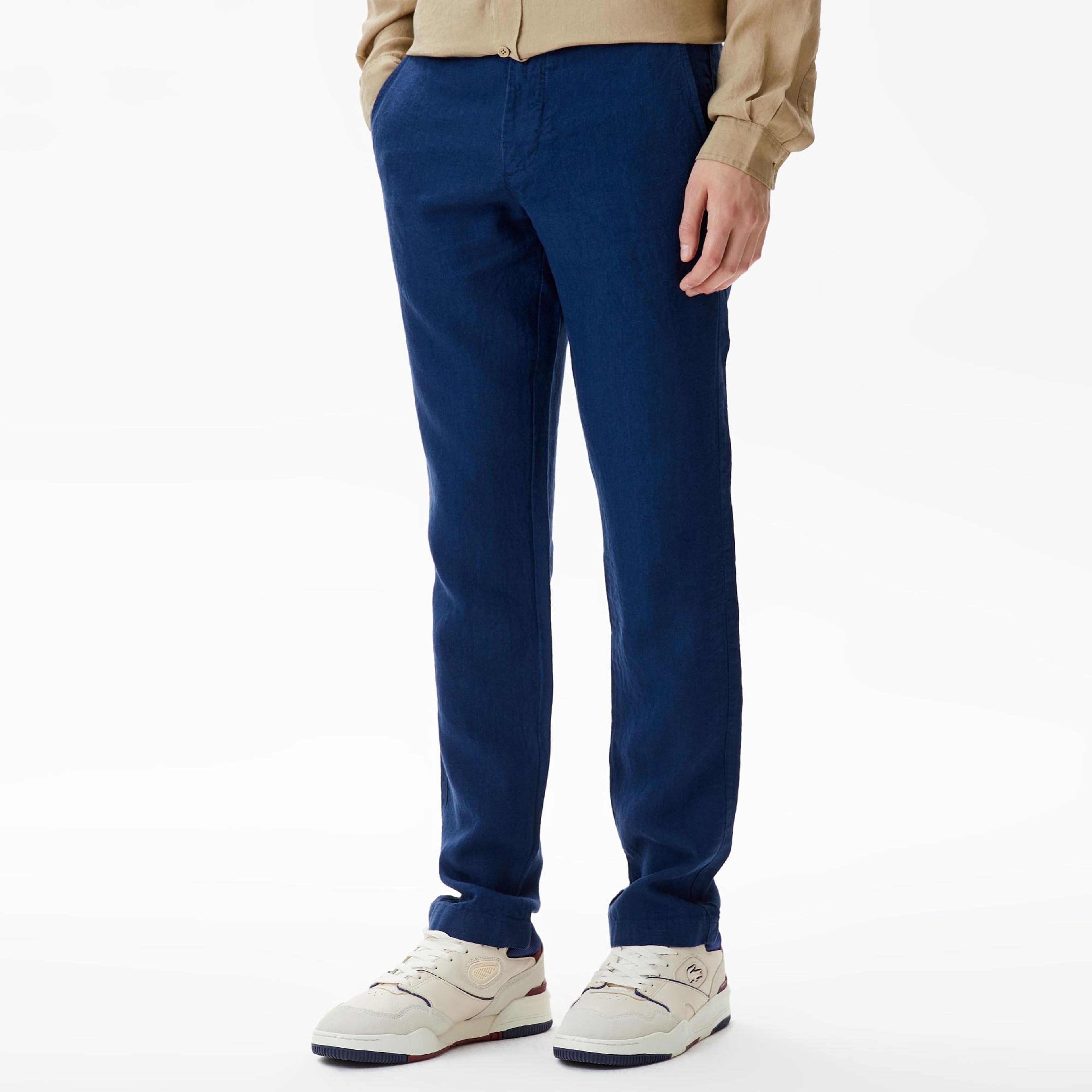 Erkek Slim Fit Chino Lacivert Pantolon