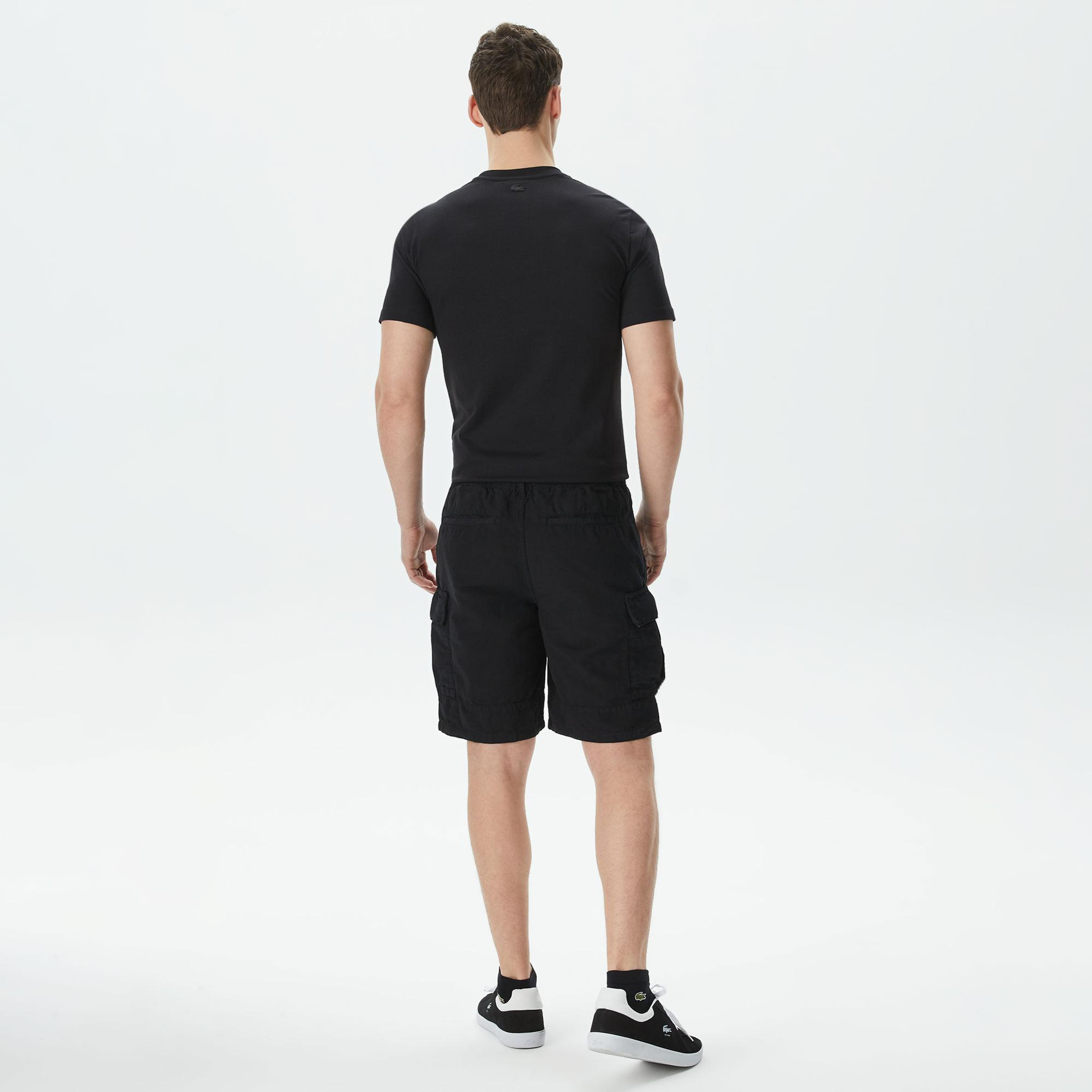 Erkek Relaxed Fit Siyah Bermuda