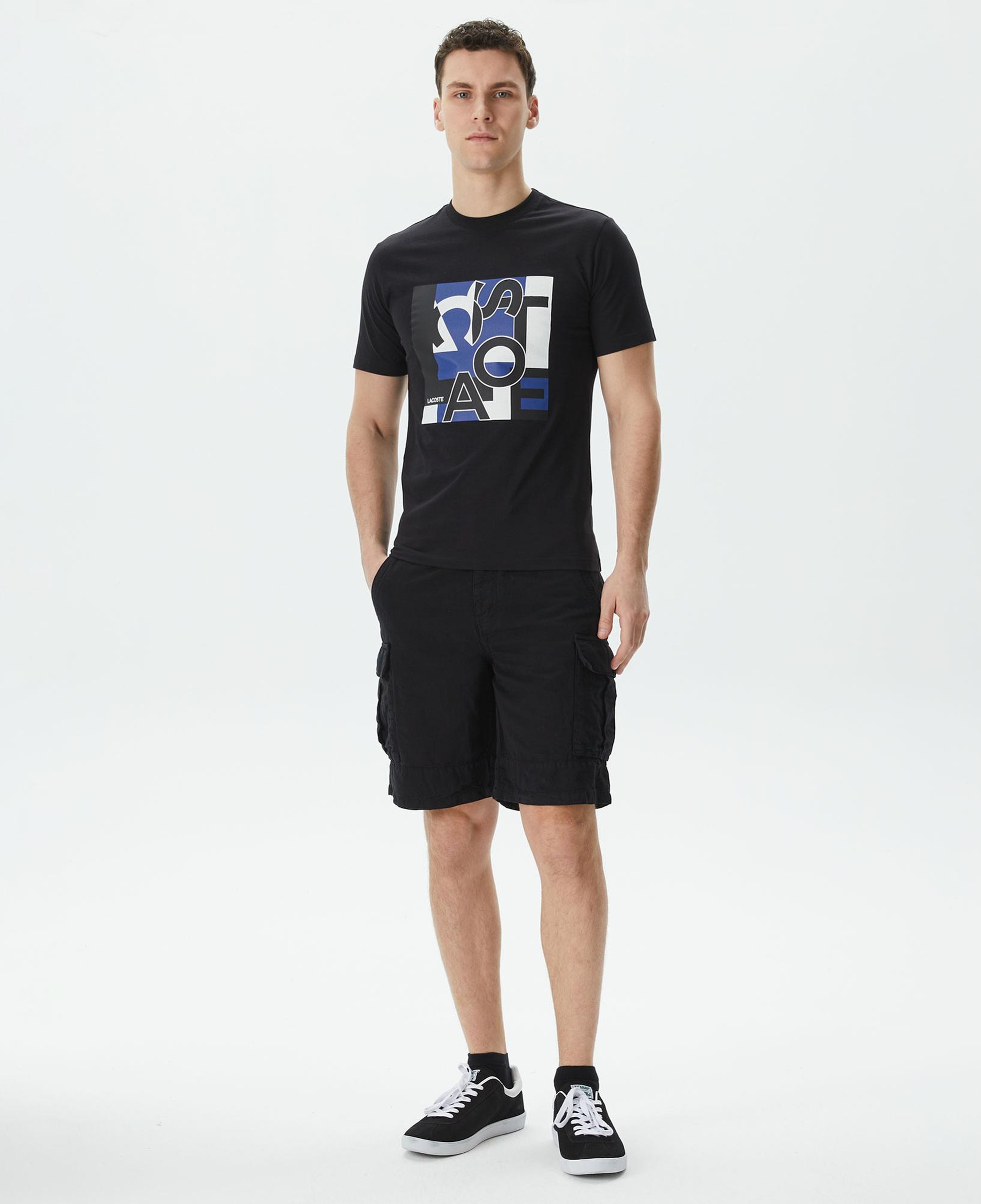 Erkek Relaxed Fit Siyah Bermuda