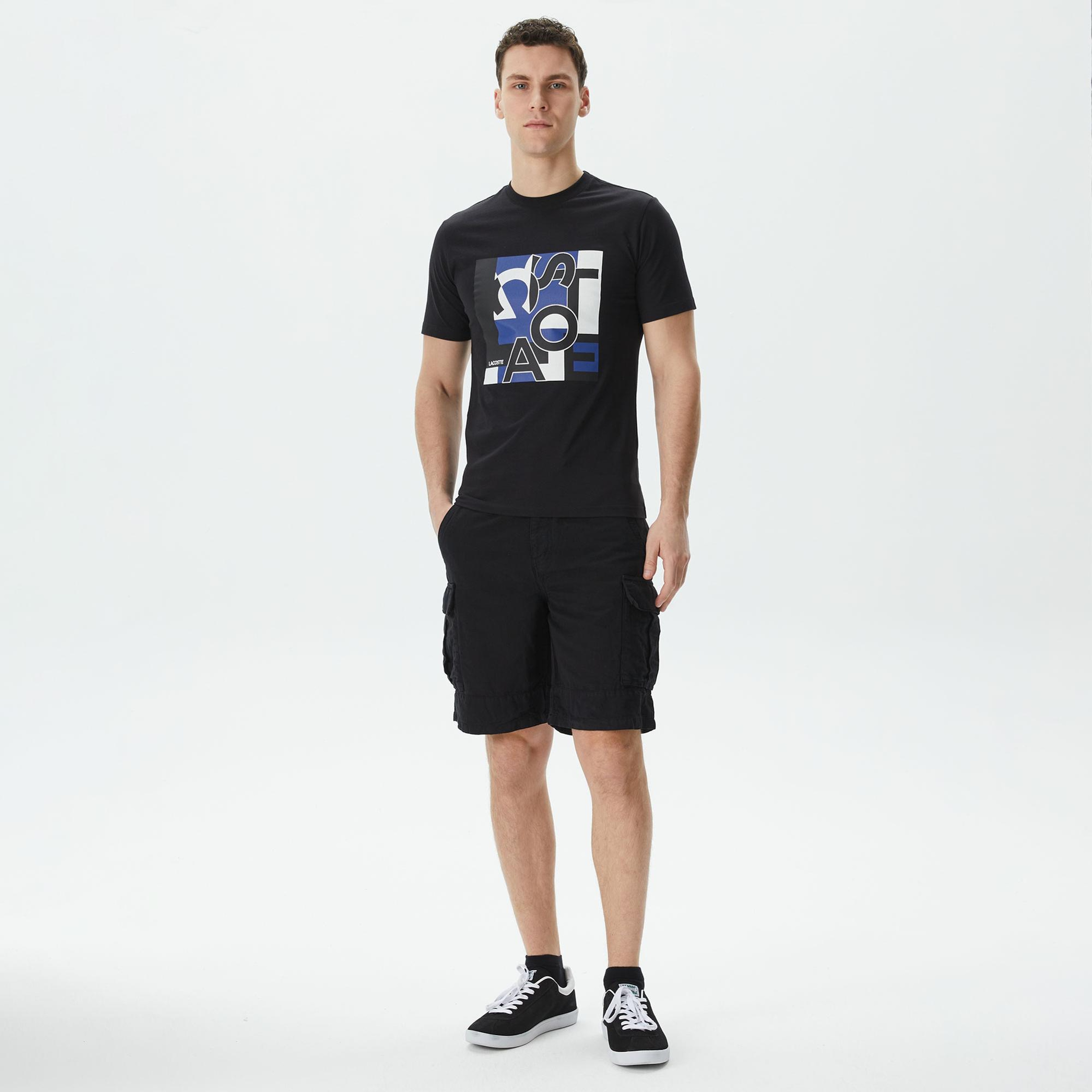 Erkek Relaxed Fit Siyah Bermuda