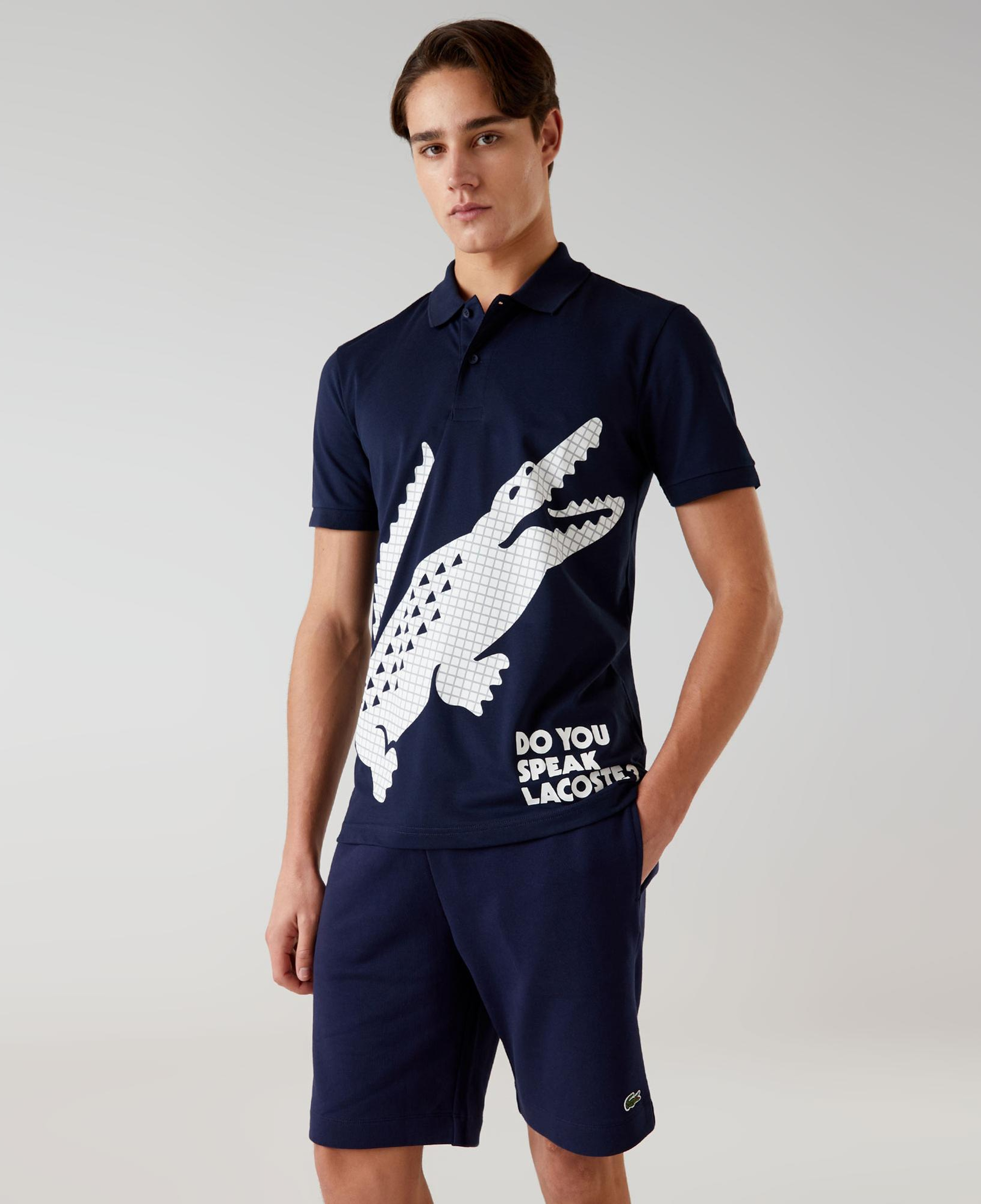 Erkek Regular Fit Baskılı Lacivert Polo