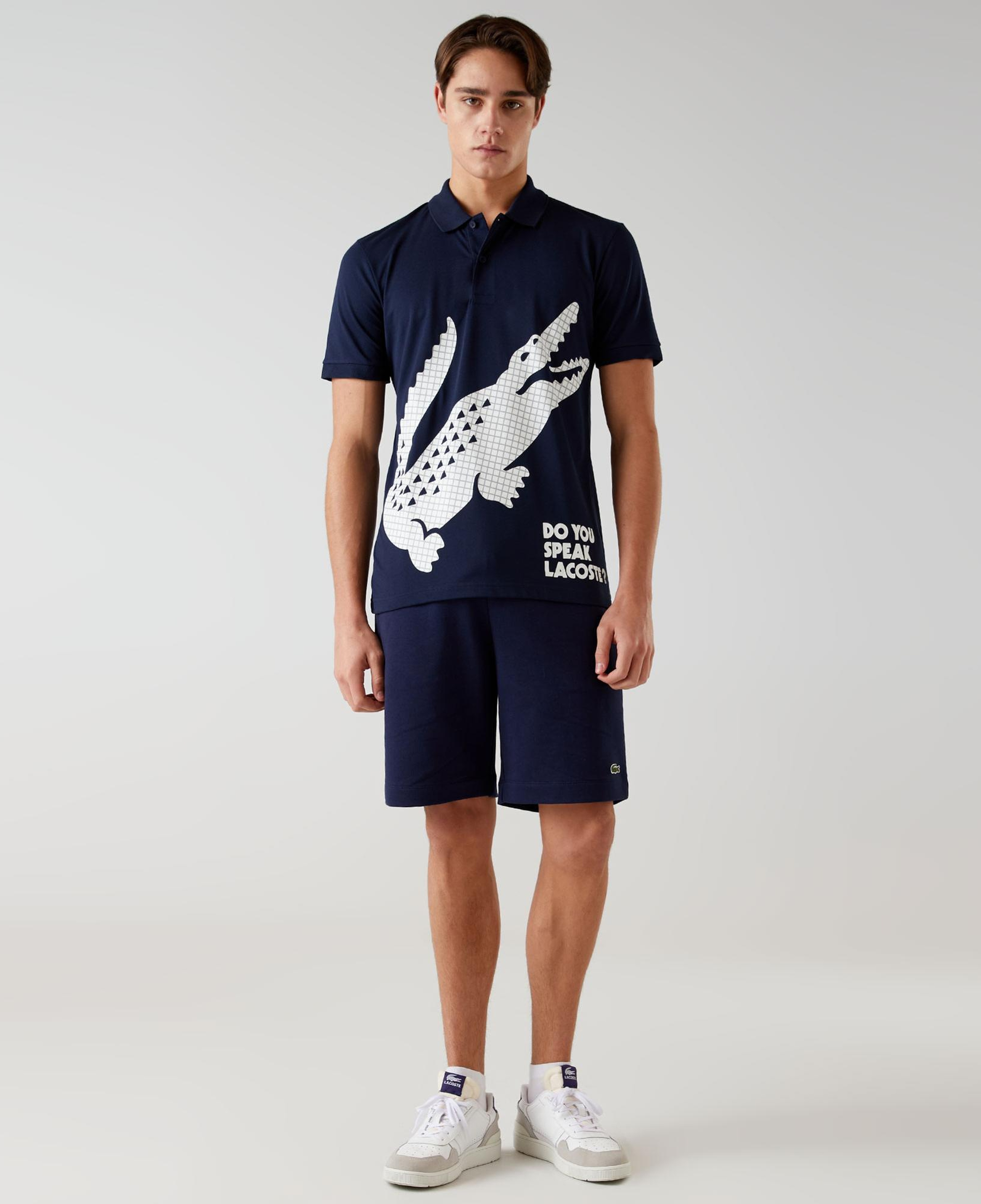 Erkek Regular Fit Baskılı Lacivert Polo