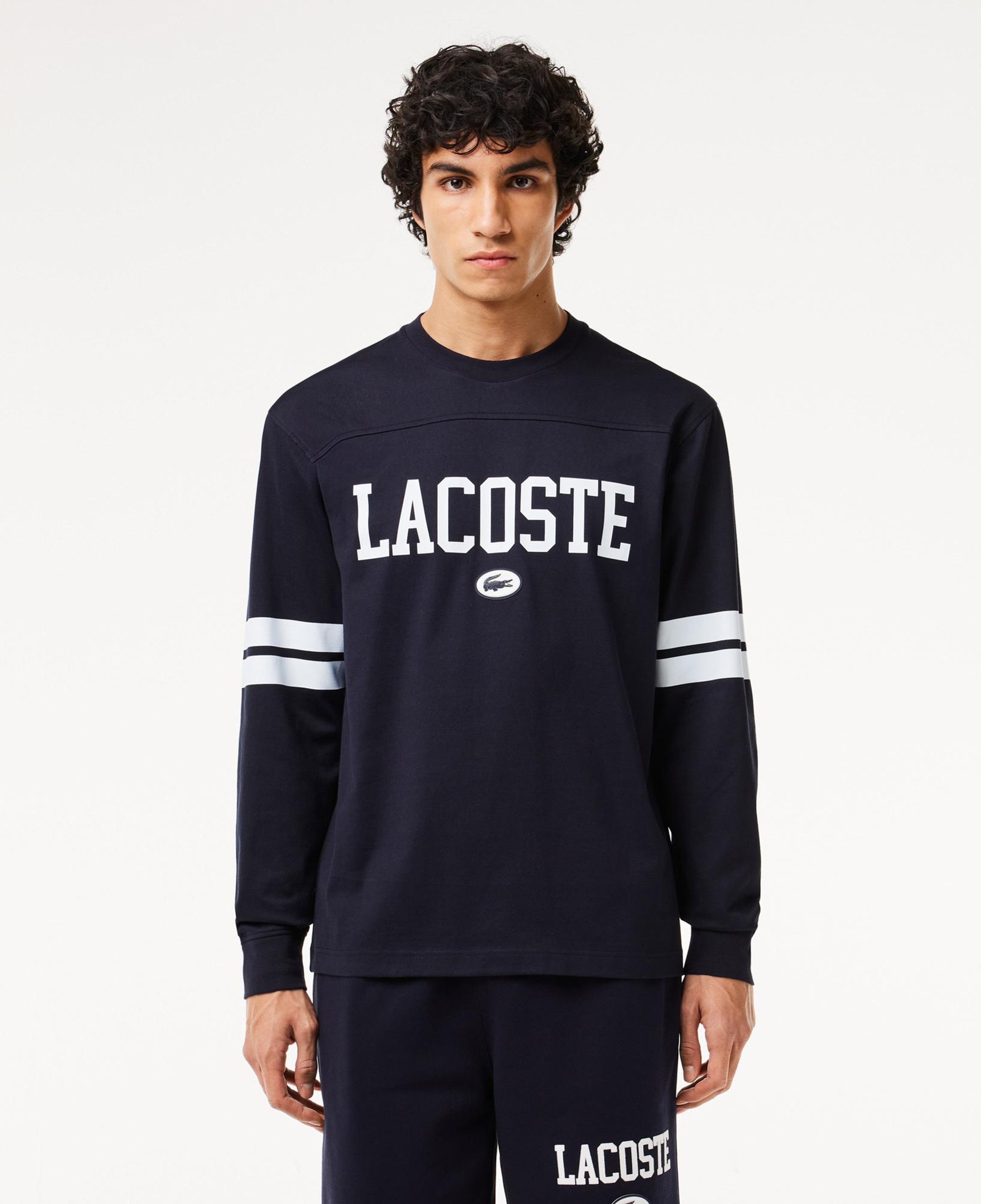 Erkek Classic Fit Uzun Kollu Bisiklet Yaka Baskılı Siyah Sweatshirt