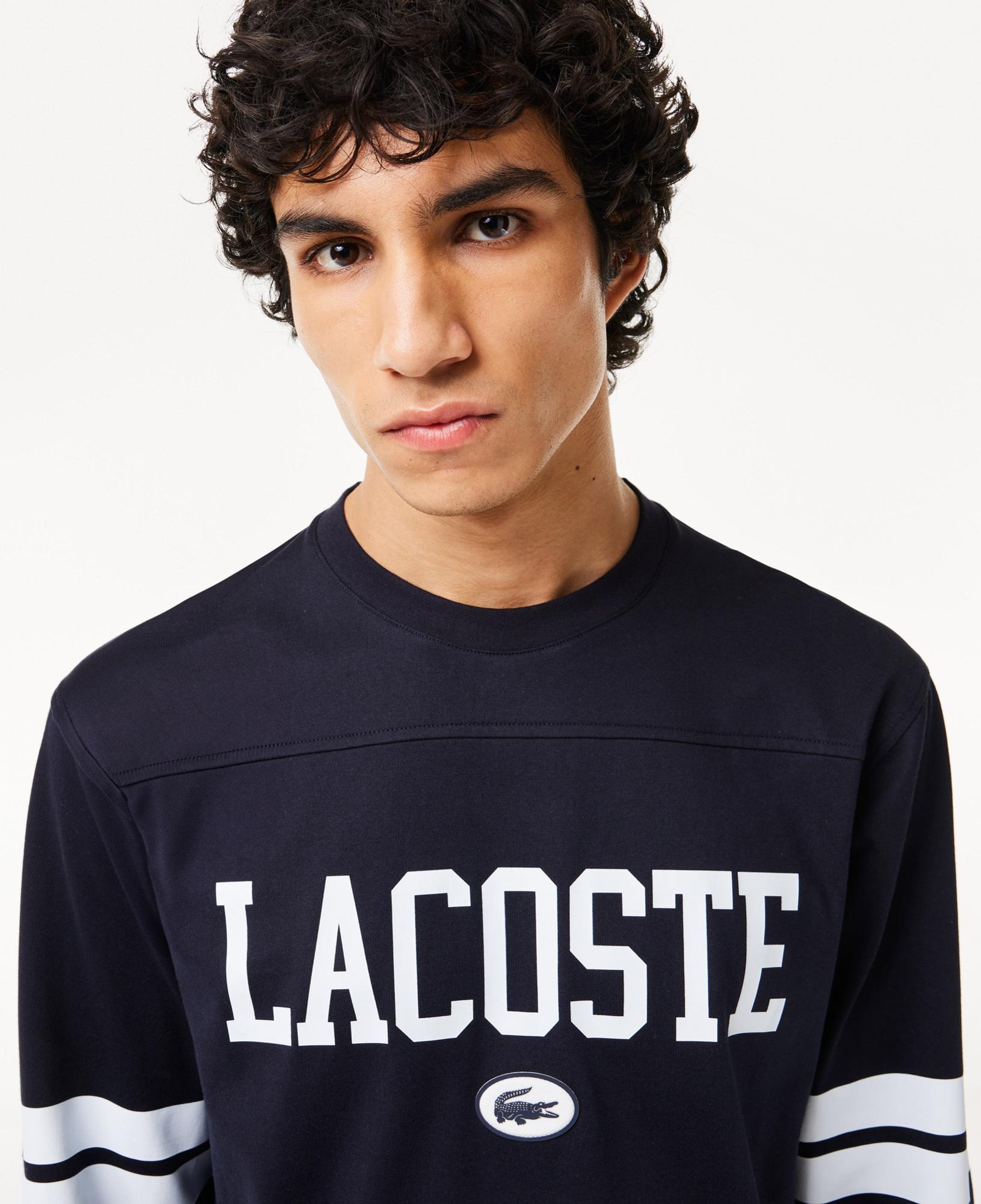 Erkek Classic Fit Uzun Kollu Bisiklet Yaka Baskılı Siyah Sweatshirt