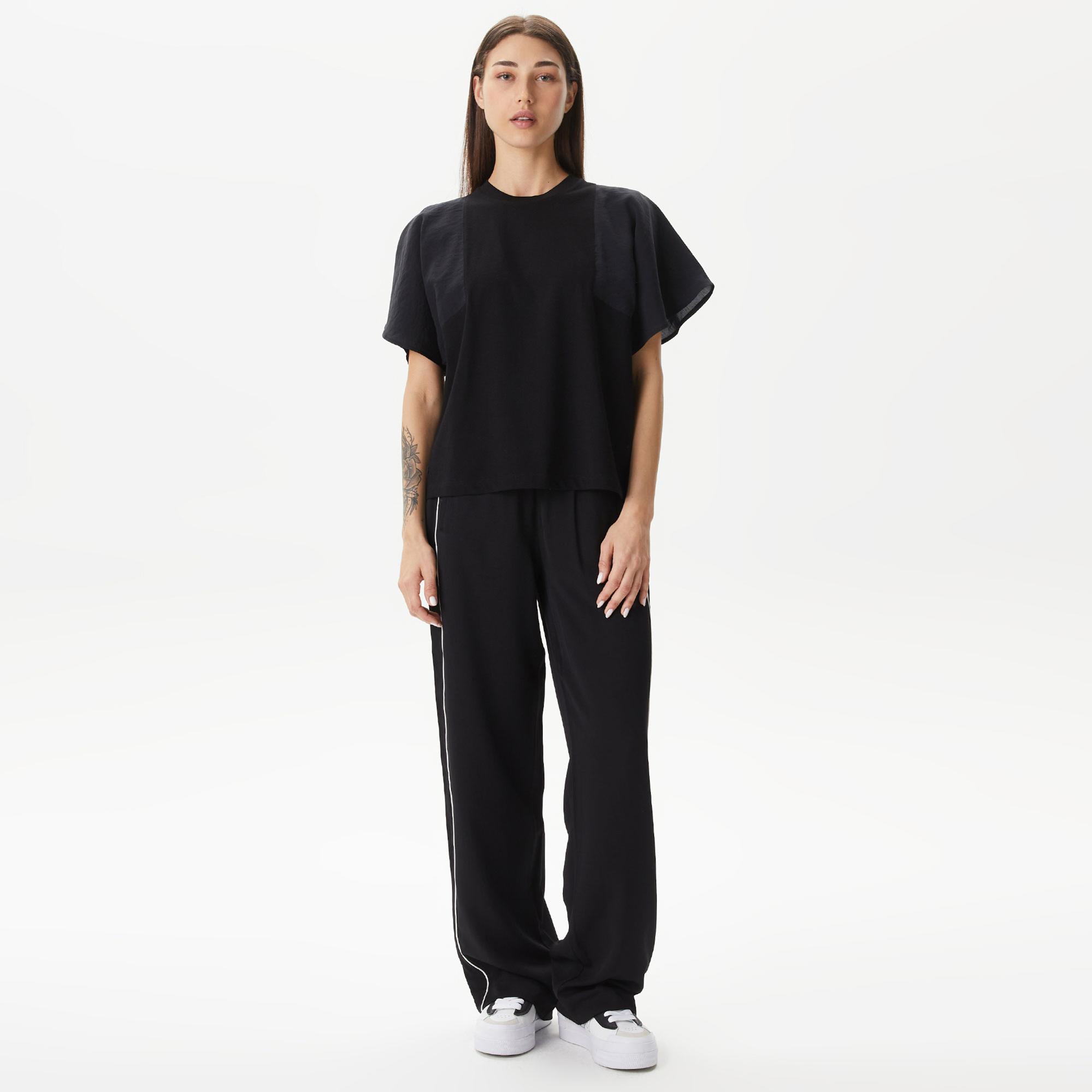 Kadın Loose Fit Bisiklet Yaka Siyah T-Shirt