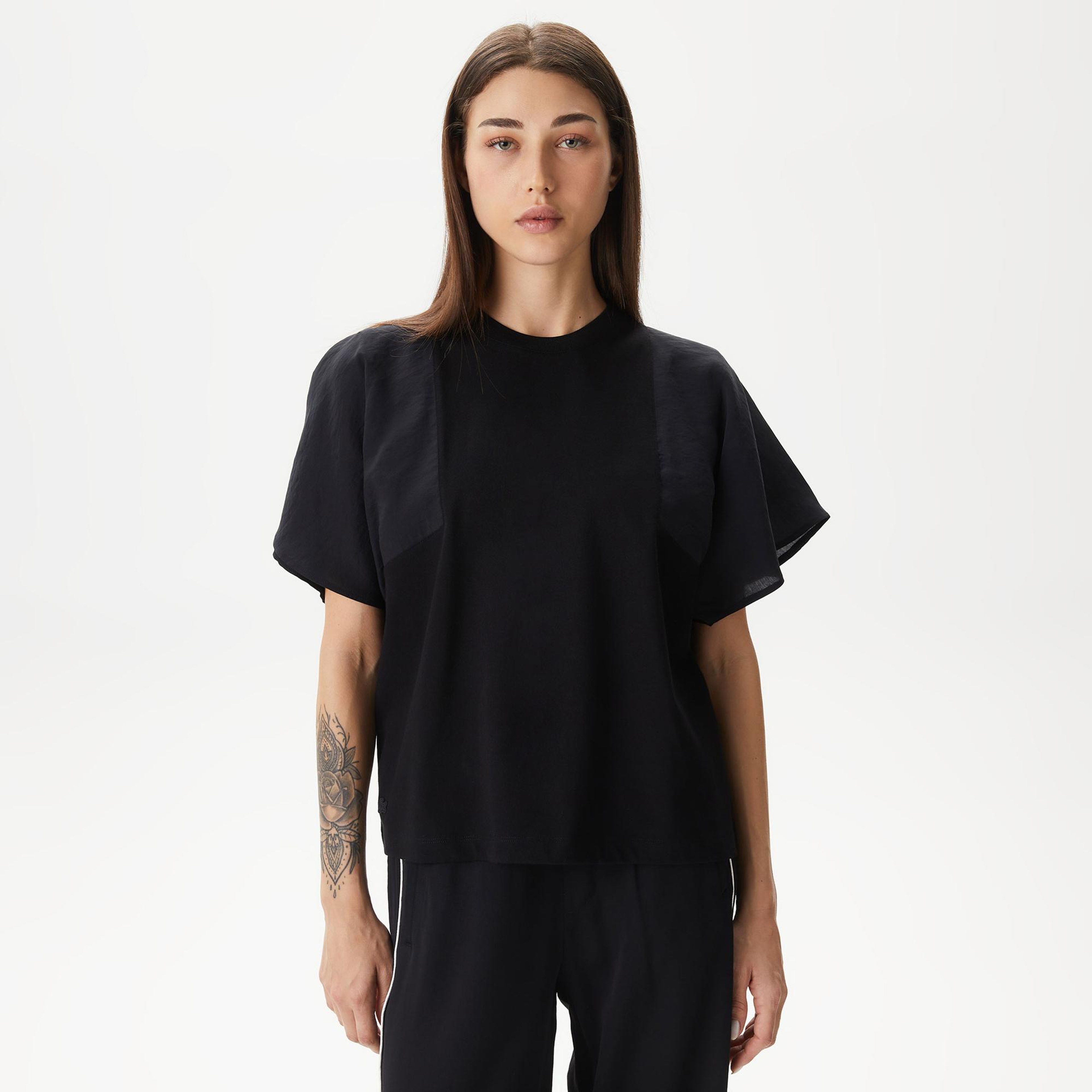 Kadın Loose Fit Bisiklet Yaka Siyah T-Shirt