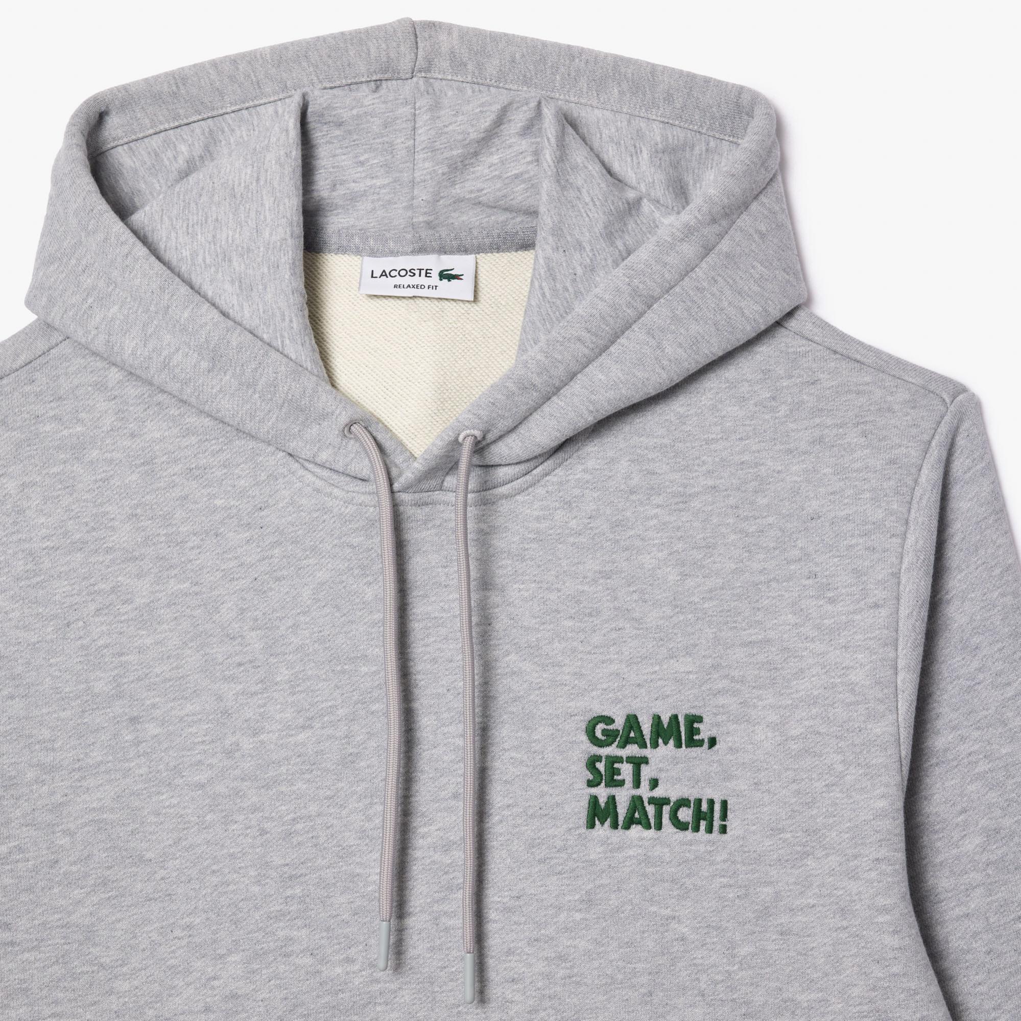 Unisex Relaxed Fit Kapüşonlu Gri Sweatshirt