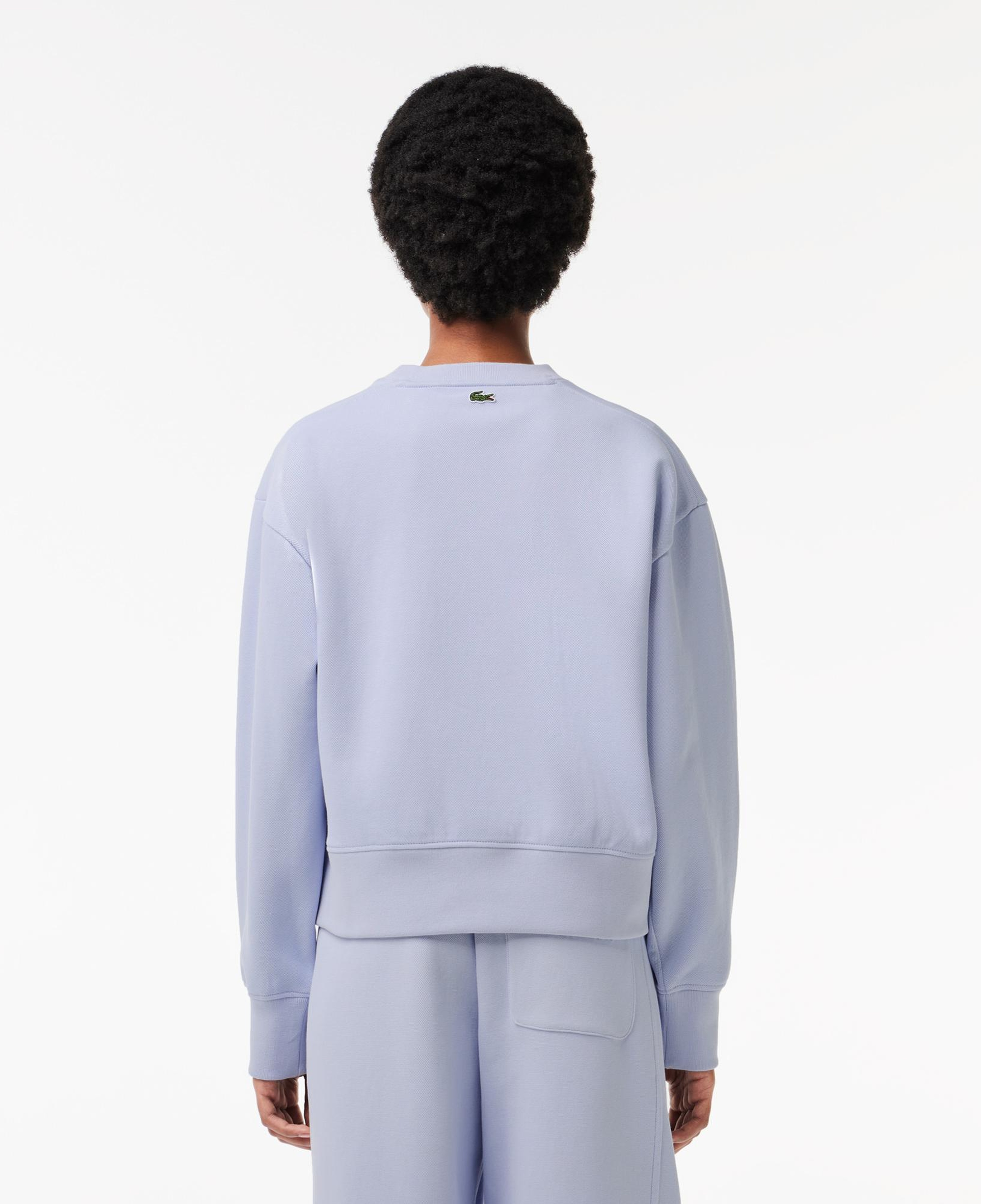 Kadın Bisiklet Yaka Mavi Sweatshirt