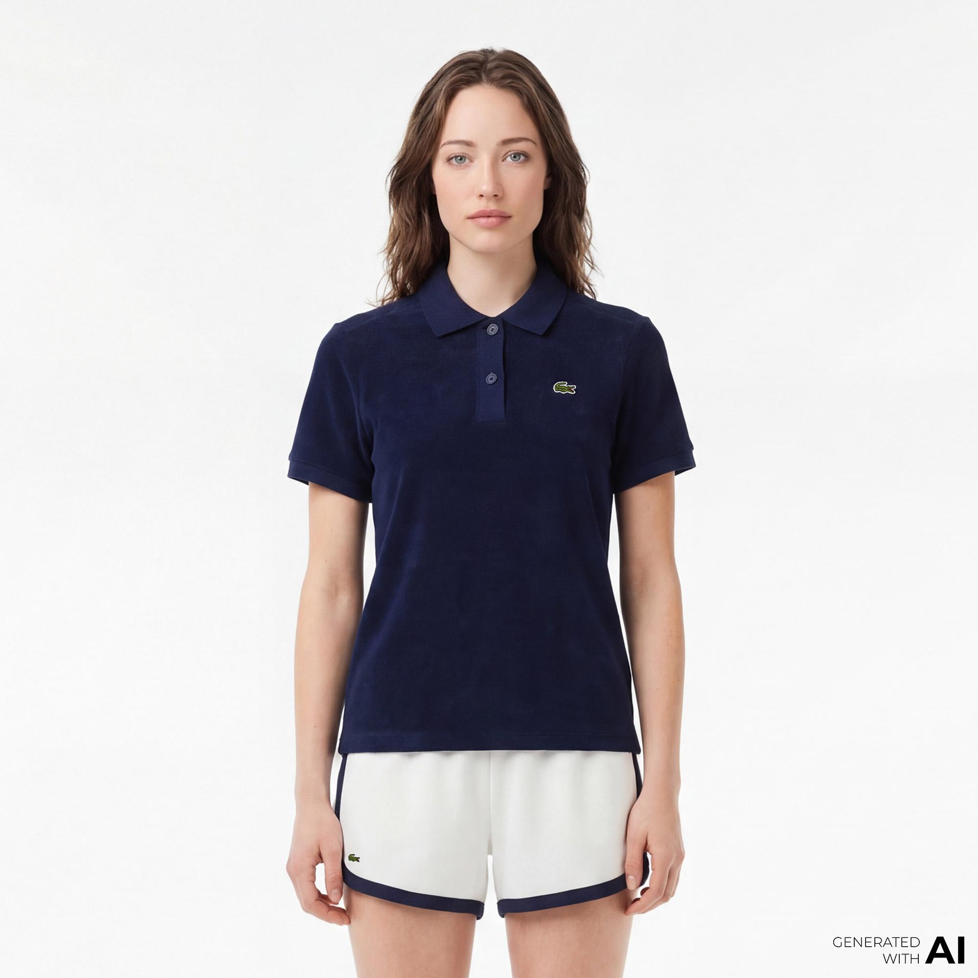 Kadın Slim Fit Lacivert Polo