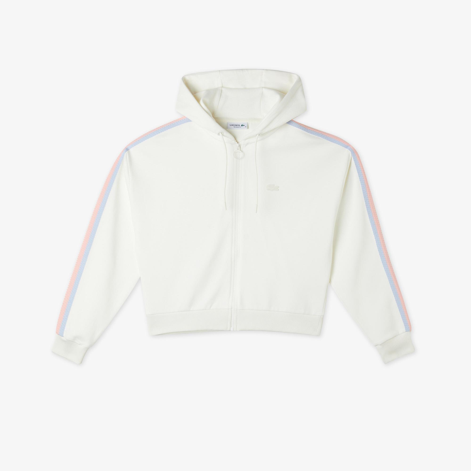 Kadın Relaxed Fit Kapüşonlu Beyaz Sweatshirt