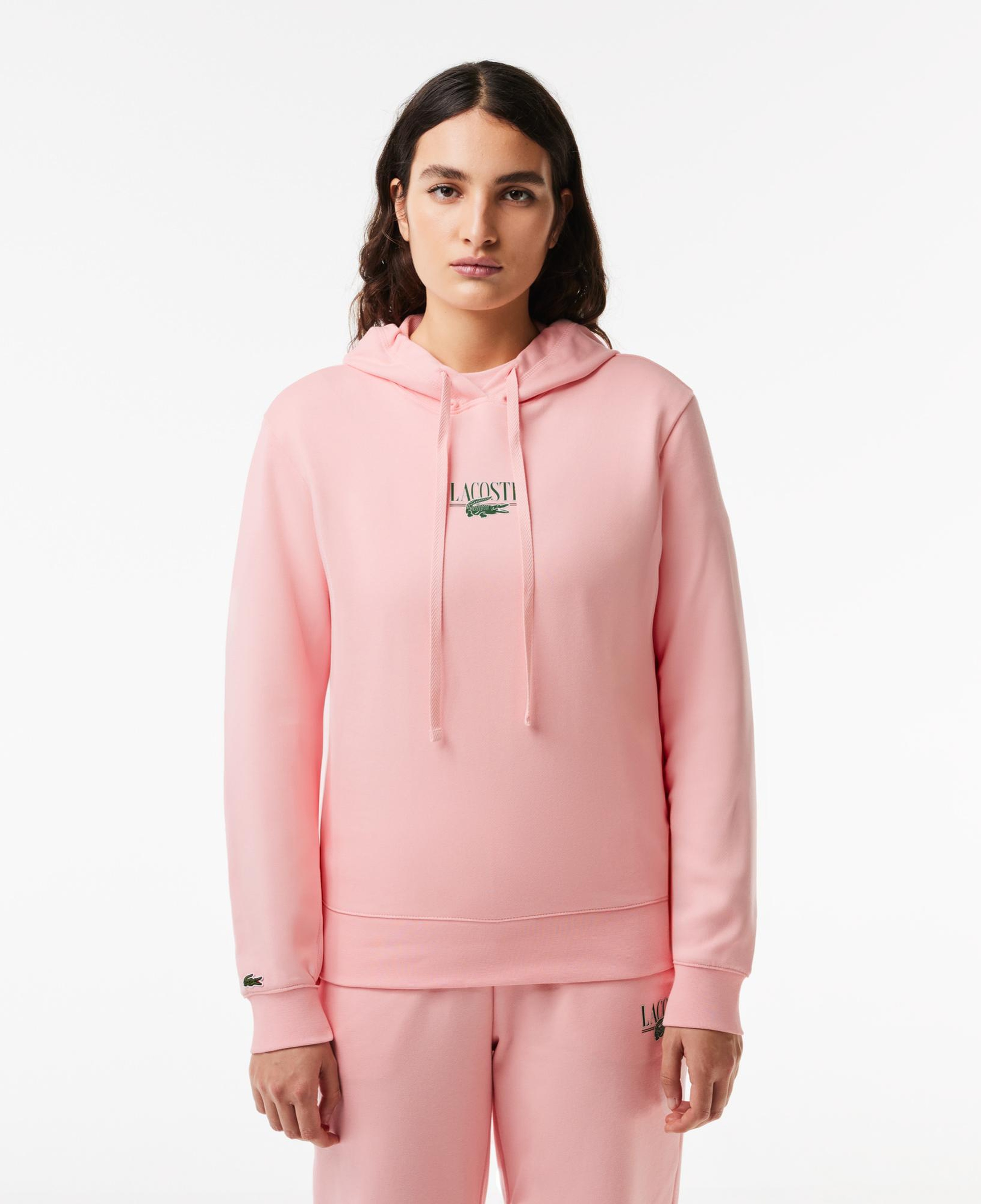 Kadın Polo Yaka Pembe Sweatshirt