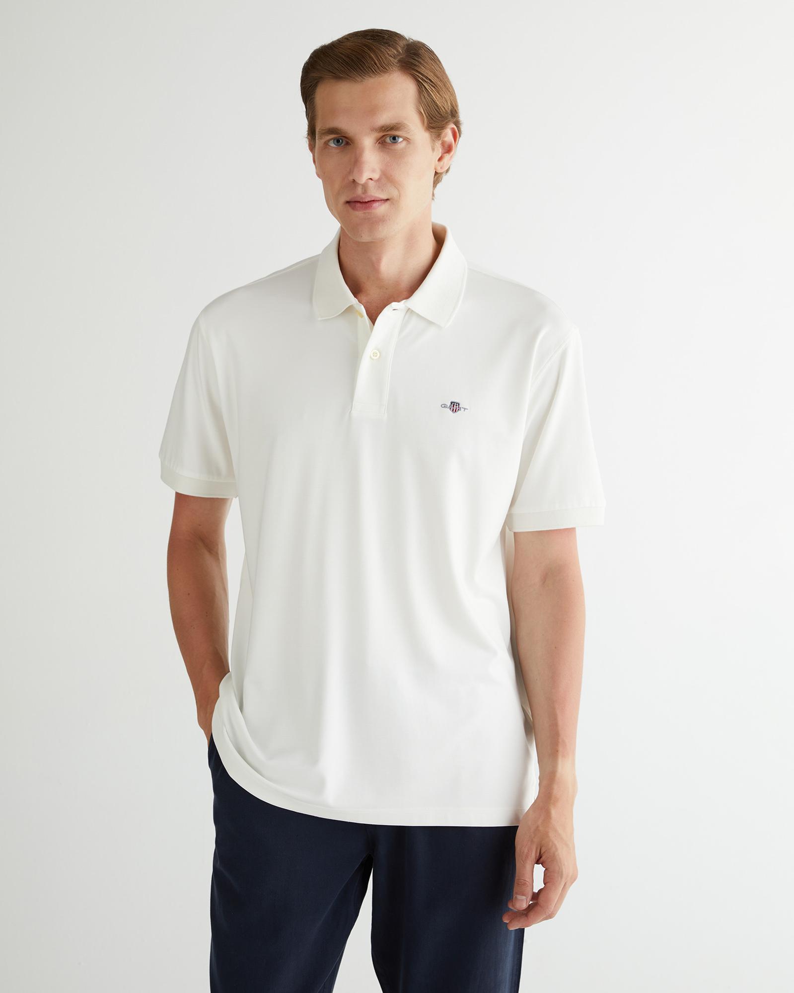 GANT Erkek Krem Relaxed Fit Polo
