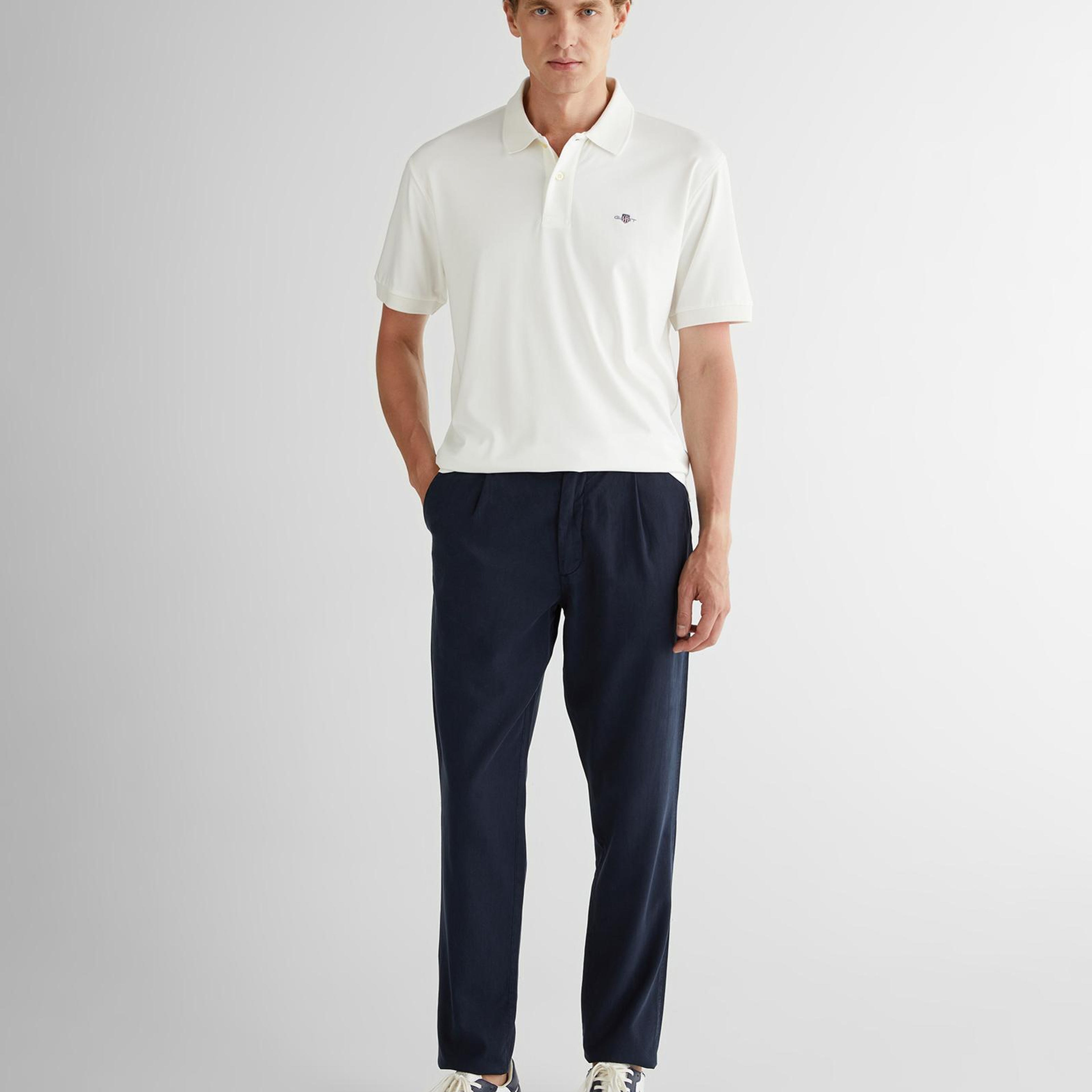 GANT Erkek Krem Relaxed Fit Polo