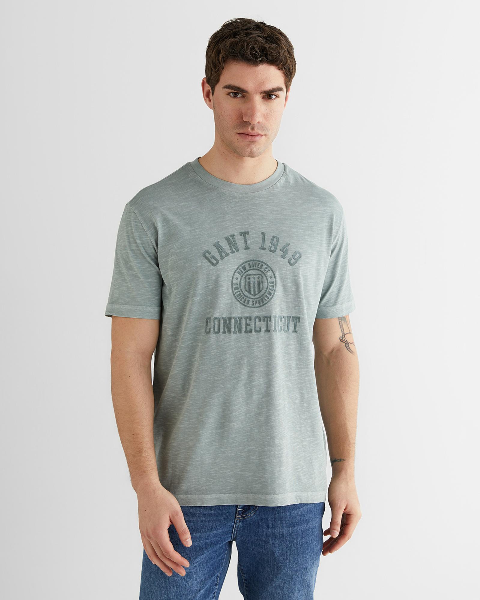 GANT Erkek Yeşil Baskılı Kısa Kollu T-Shirt