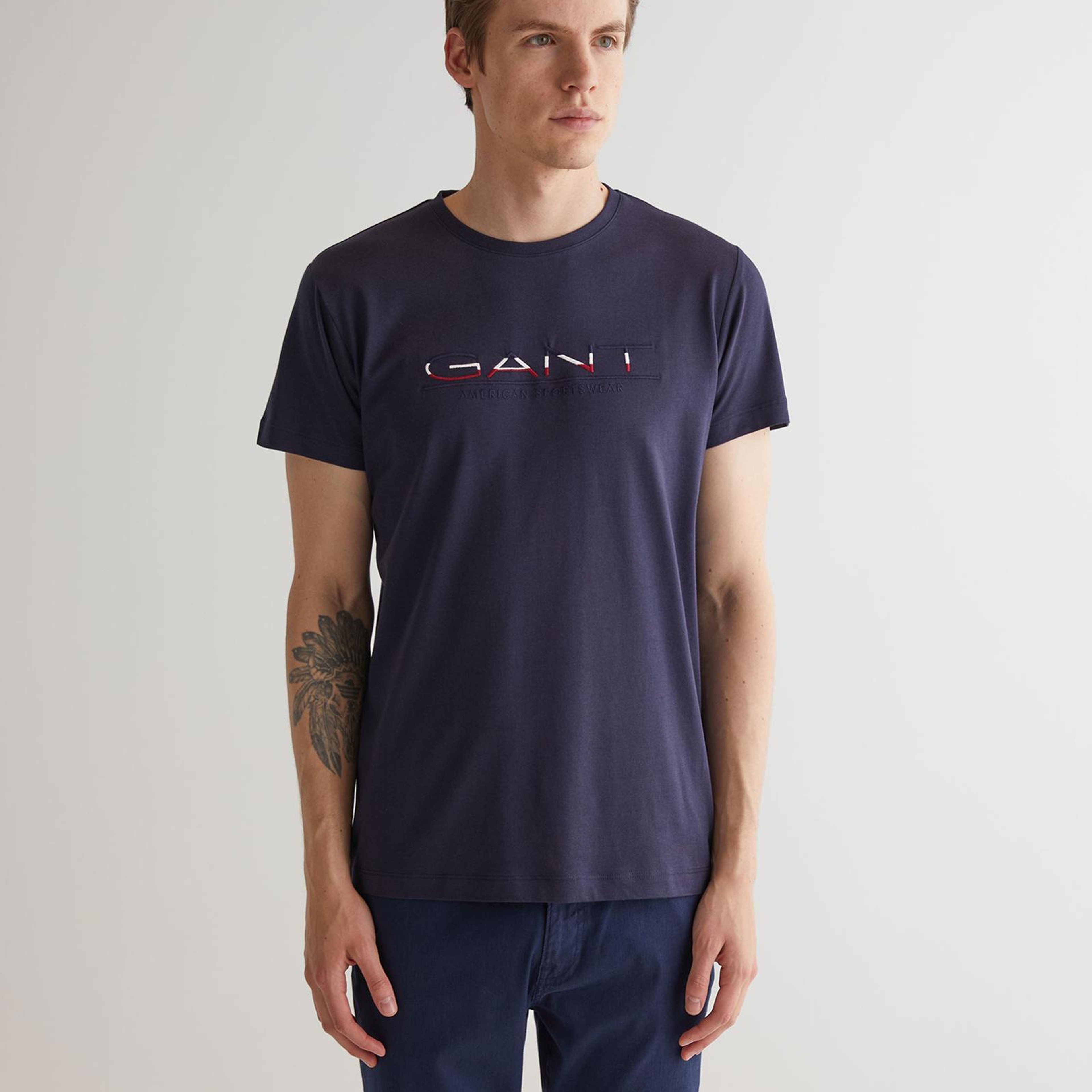 GANT Erkek Lacivert Regular Fit T-Shirt