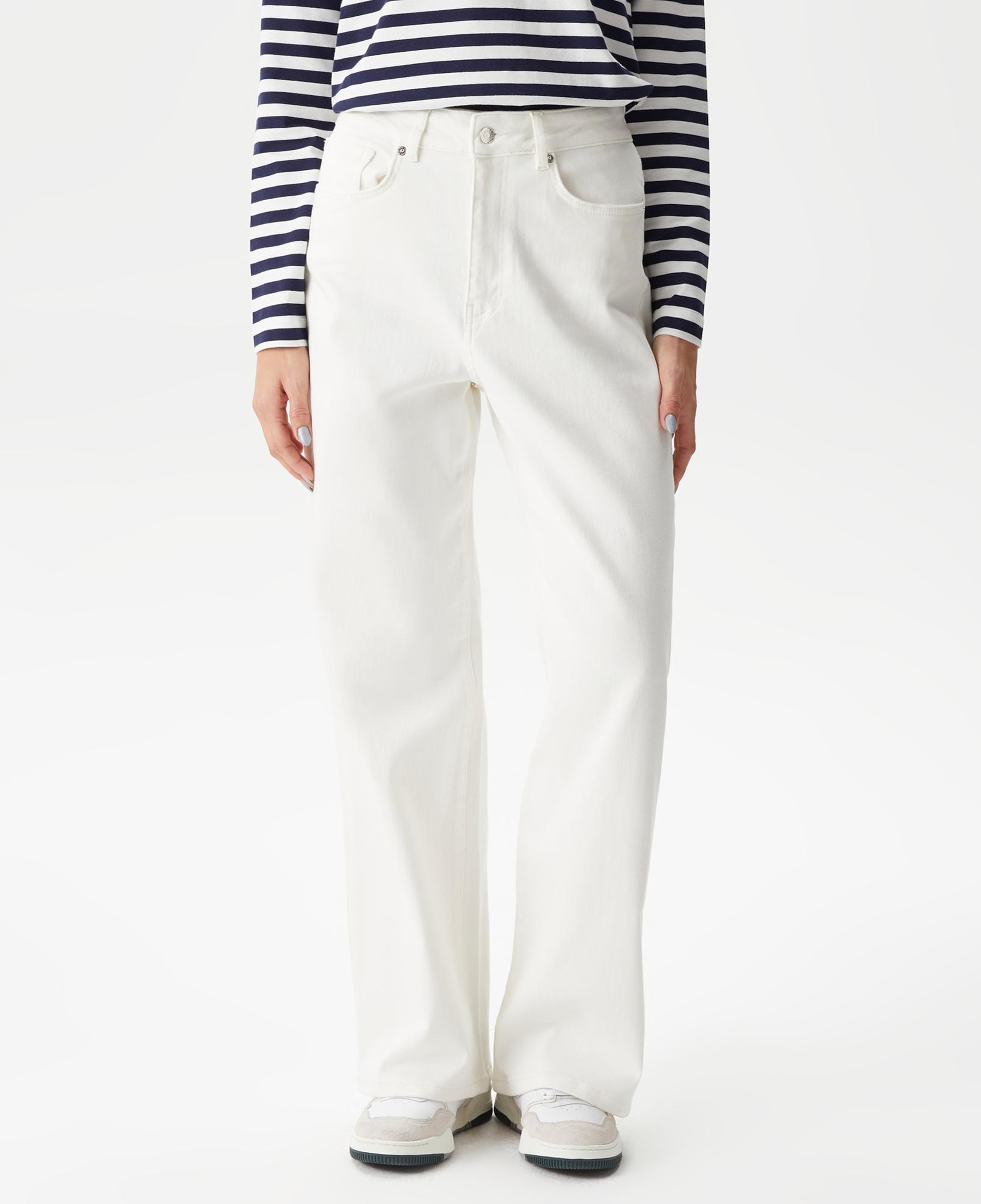 Kadın Loose Fit Beyaz Jean Pantolon