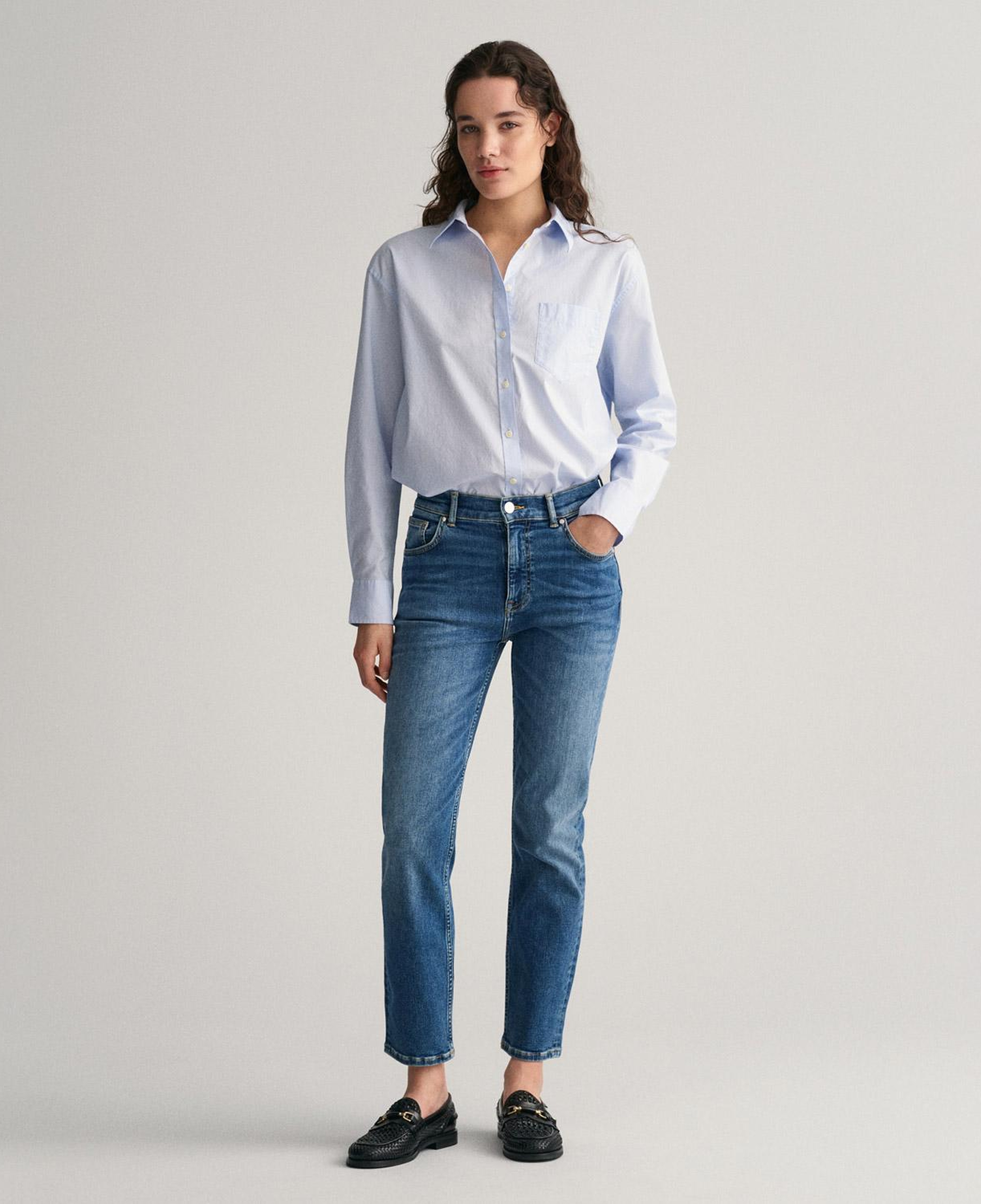 GANT Kadın Mavi Slim Fit Jean Pantolon