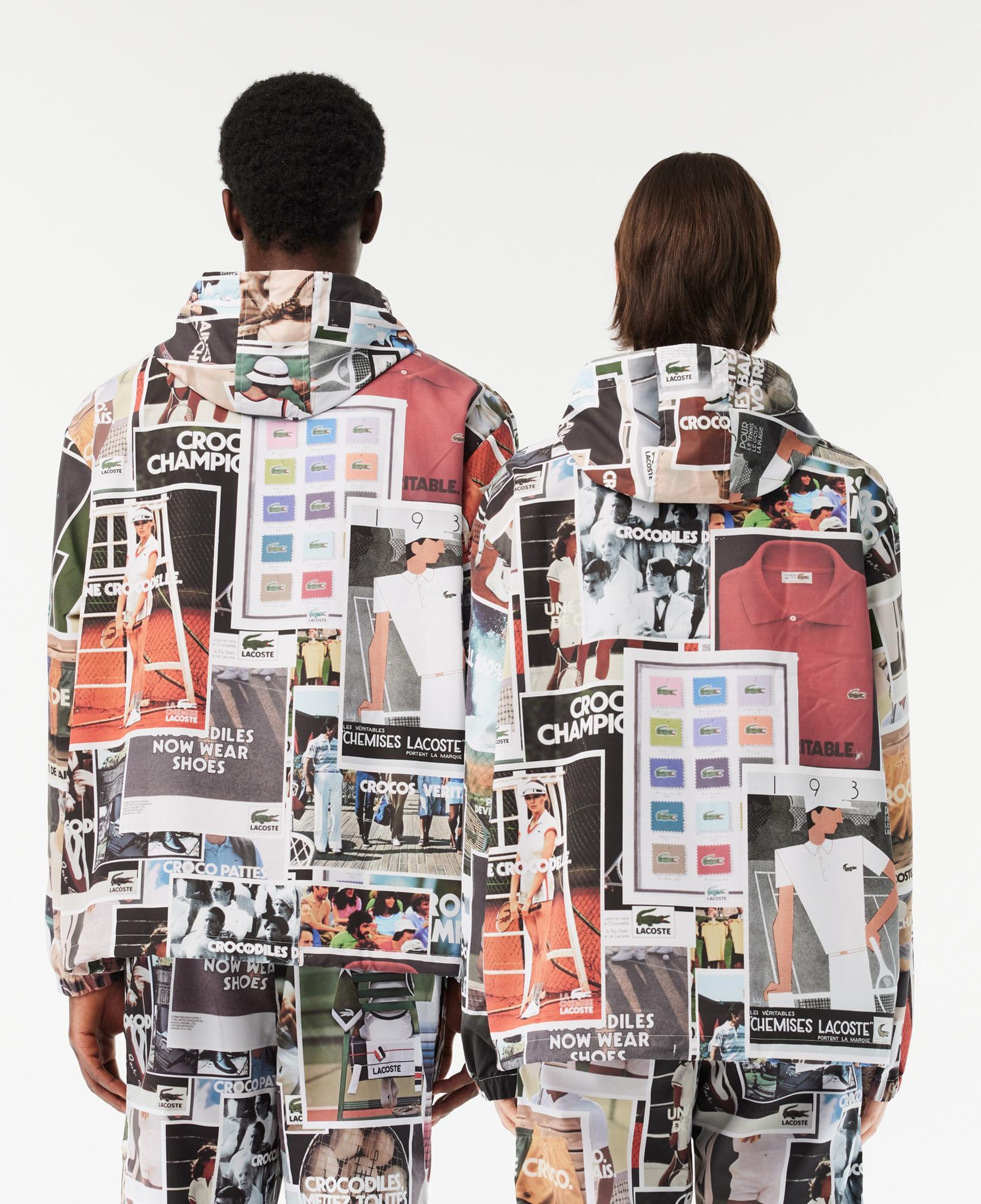 Unisex Kapüşonlu Baskılı Renkli Mont