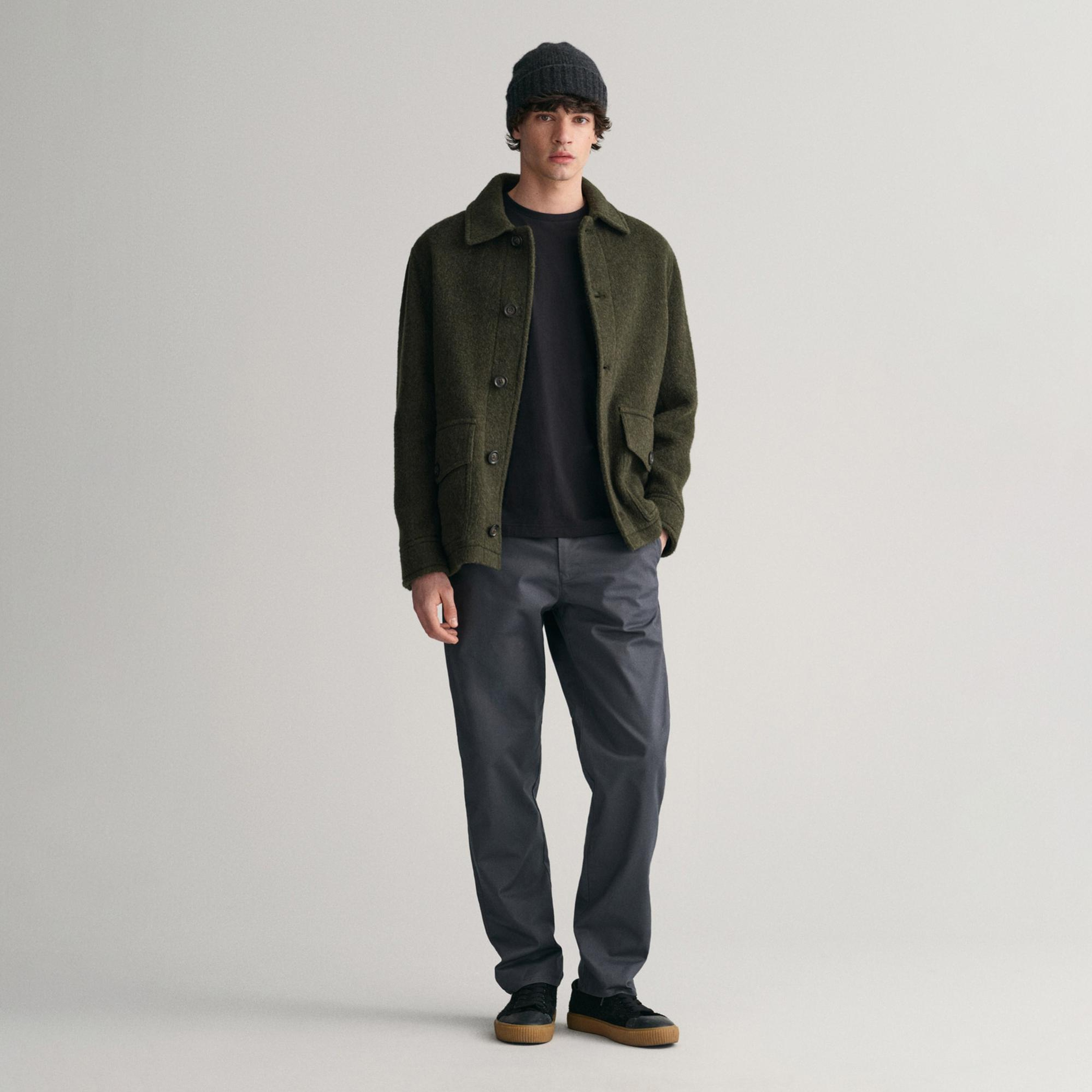 Gant Erkek Siyah Regular Fit Bisiklet Yaka Uzun Kollu T-Shirt