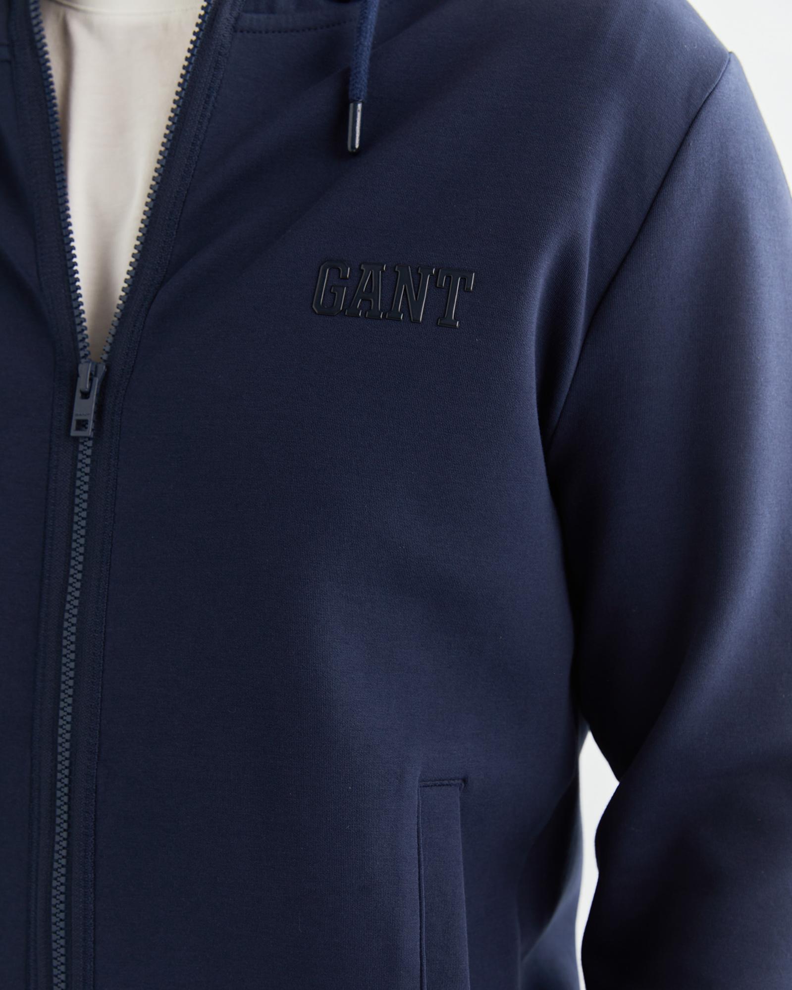 GANT Erkek Lacivert Relaxed Fit Kapüşonlu Logolu Sweatshirt